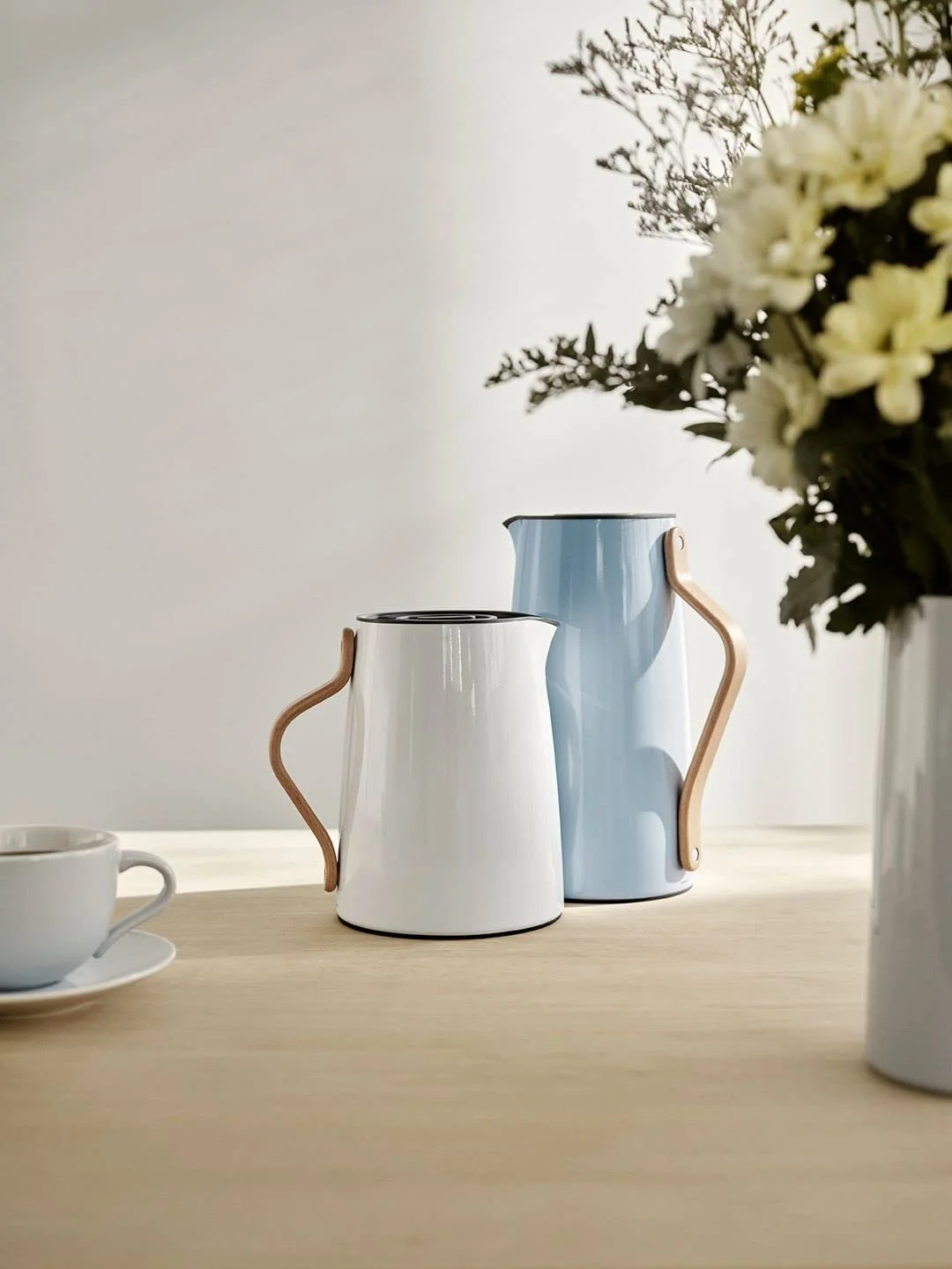 Вакуумний глечик для кави Stelton Emma 1.2 л, нержавіюча сталь/бук/ABS-пластик, синій, фото №2