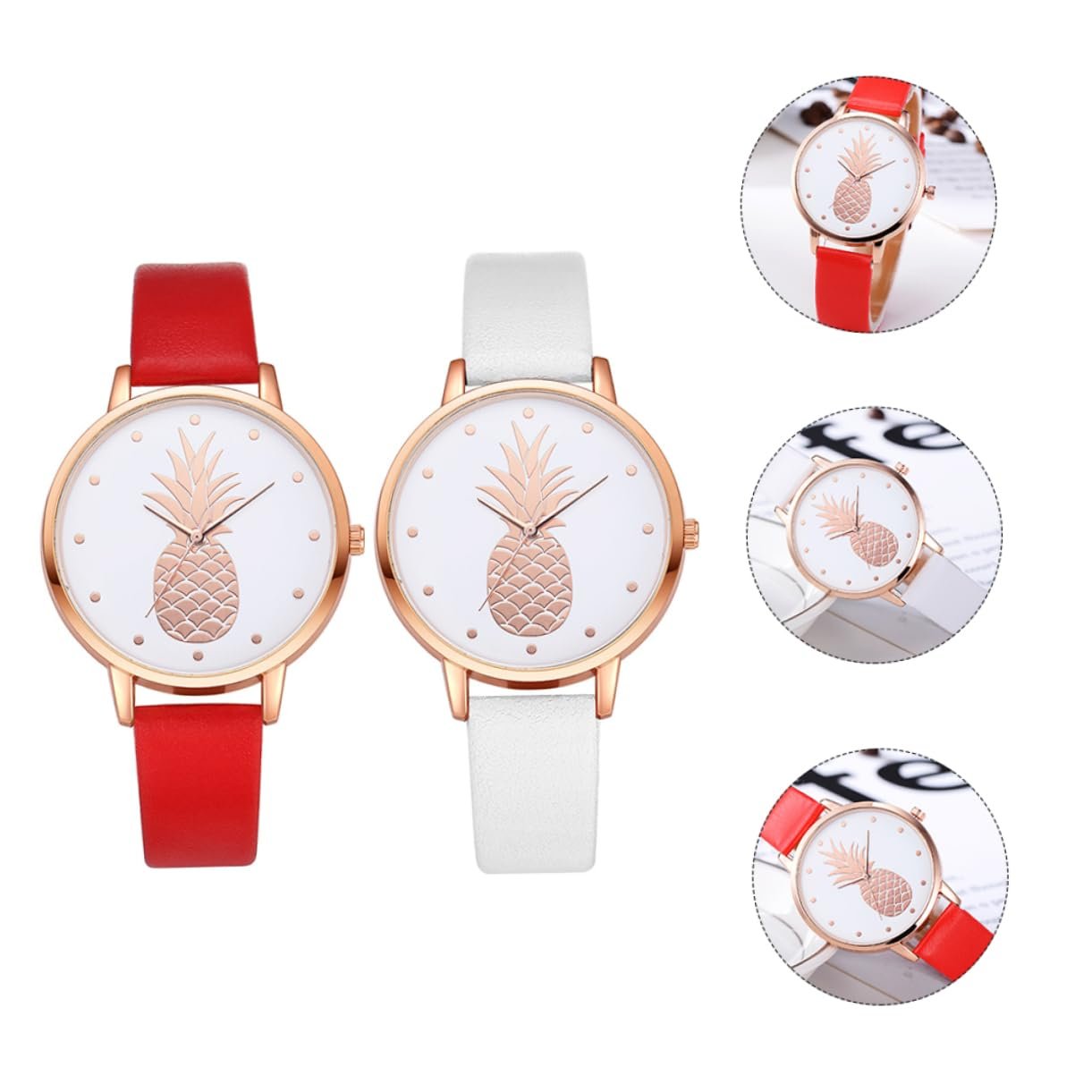 LIFKOME 2 шт. Креативные повседневные студенческие часы, кварцевые часы из PU для школы, встреч, вечеринок, фото №6 LIFKOME 2 шт. Креативные повседневные студенческие часы, кварцевые часы из PU для школы, встреч, вечеринок, фото №6