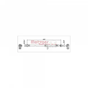Тормозной шланг METZGER 4111649 для TOYOTA, задняя ось слева - Фото 1