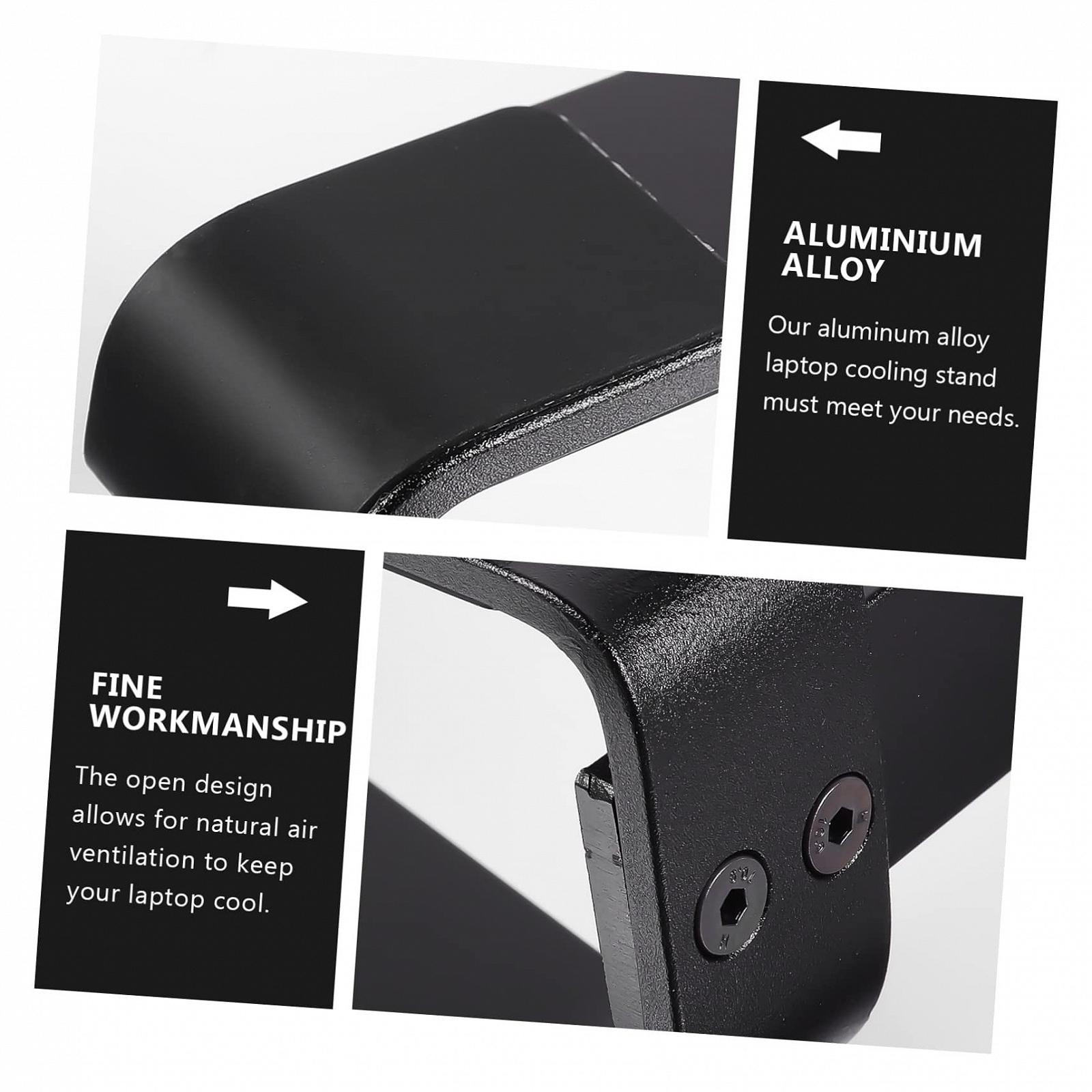 Підставка для ноутбука Gatuida Алюмінієвий сплав Складаний для кращої постави Сумісний з усіма ноутбуками Чорний, фото №6