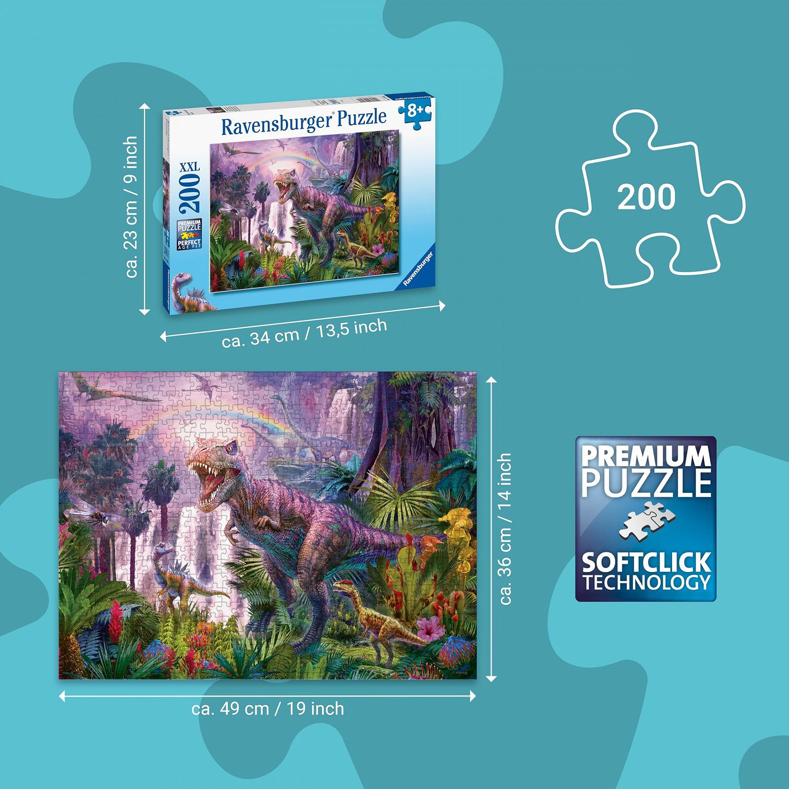 Дитячий пазл Ravensburger 12892 Dinosaur Land 200 деталей XXL від 8 років, фото №3