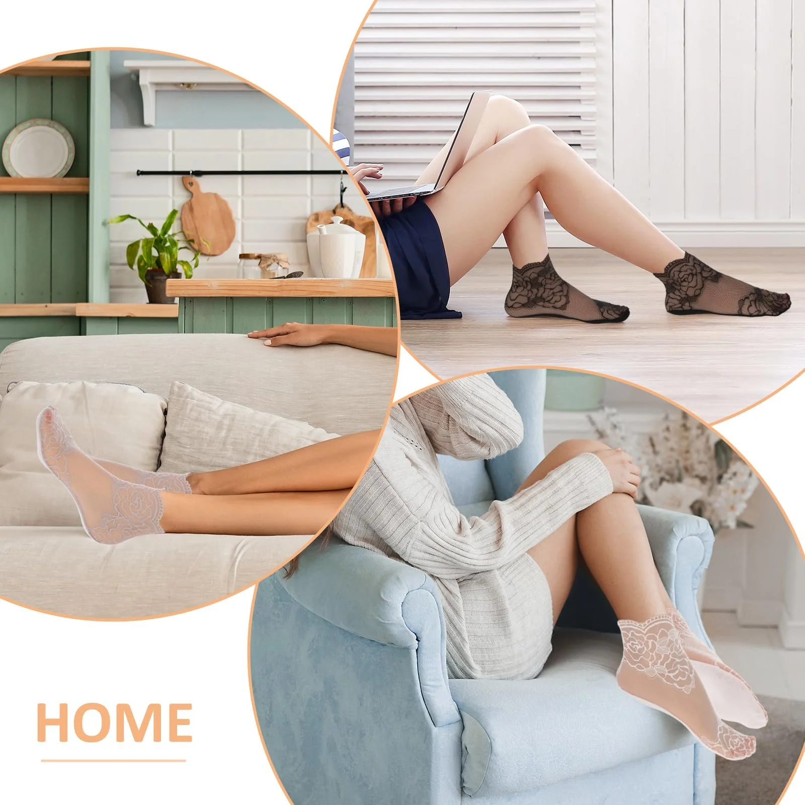 Шкарпетки з рюшами Ouligay, 5 пар, універсальний розмір, фото №2 Шкарпетки з рюшами Ouligay, 5 пар, універсальний розмір, фото №2