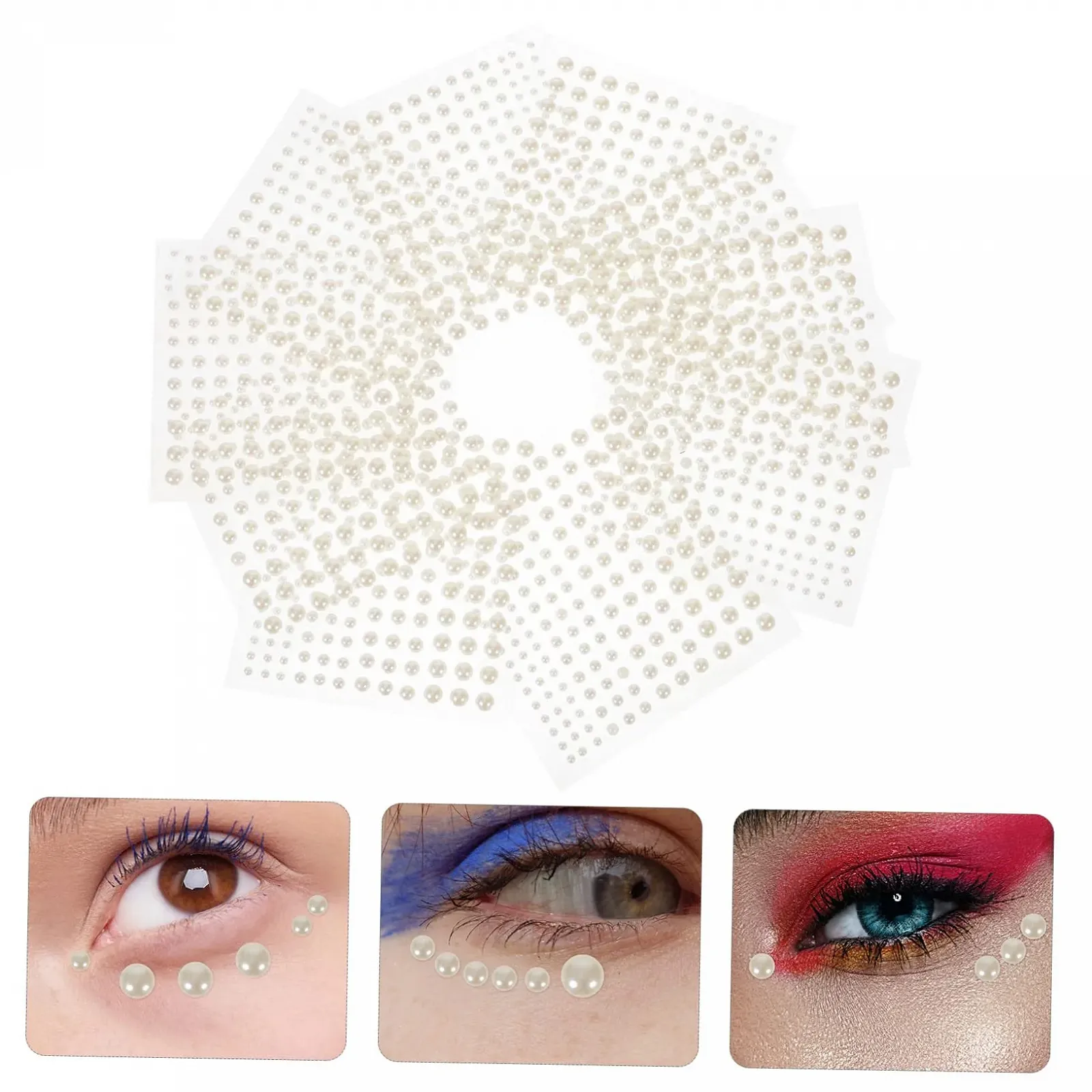 Перлини Самоклеючі NUOBESTY 10 аркушів Бежевий, фото №5