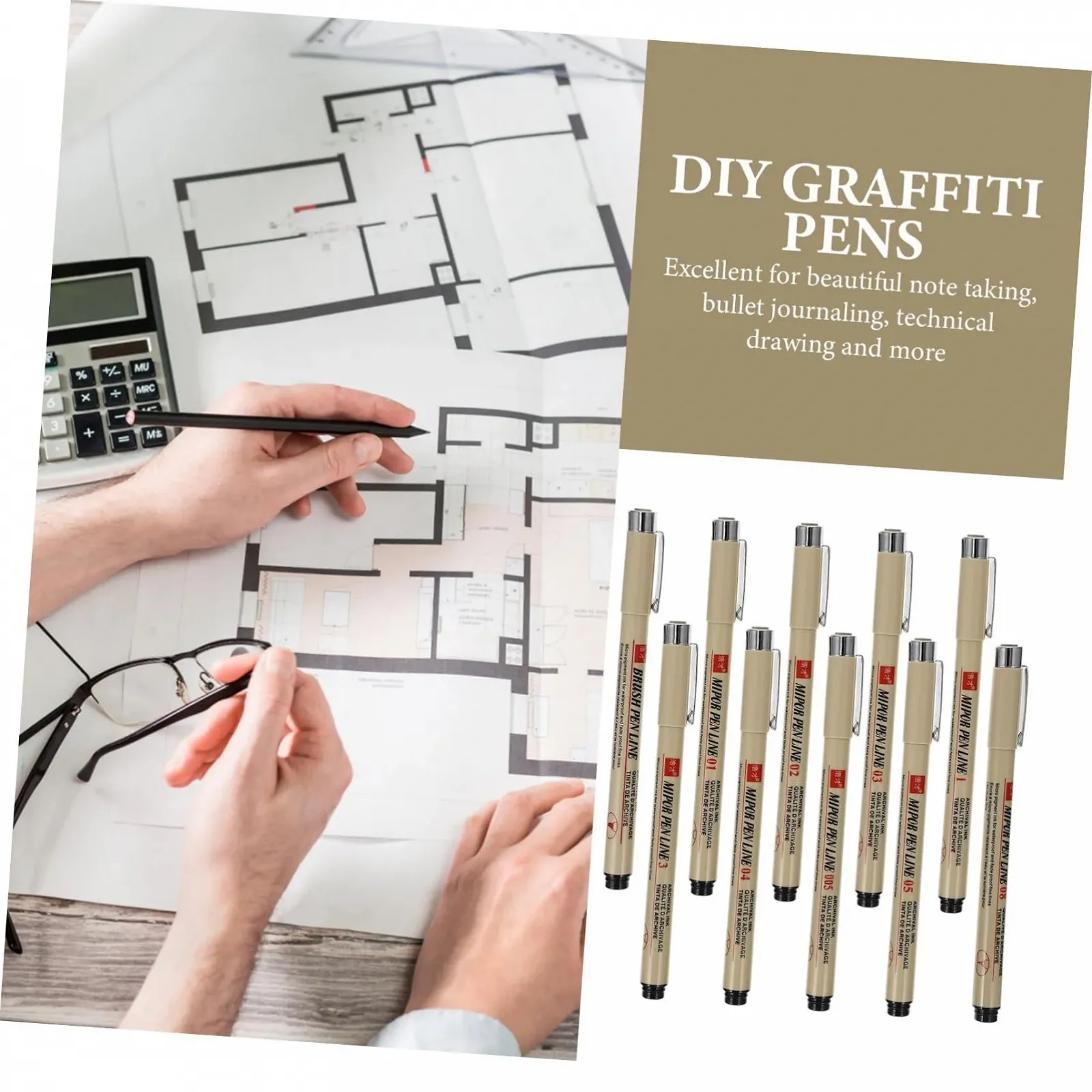 Лайнер Operitacx 10st водостійка Hakenleine Liner Farbstift Чорний, фото №7