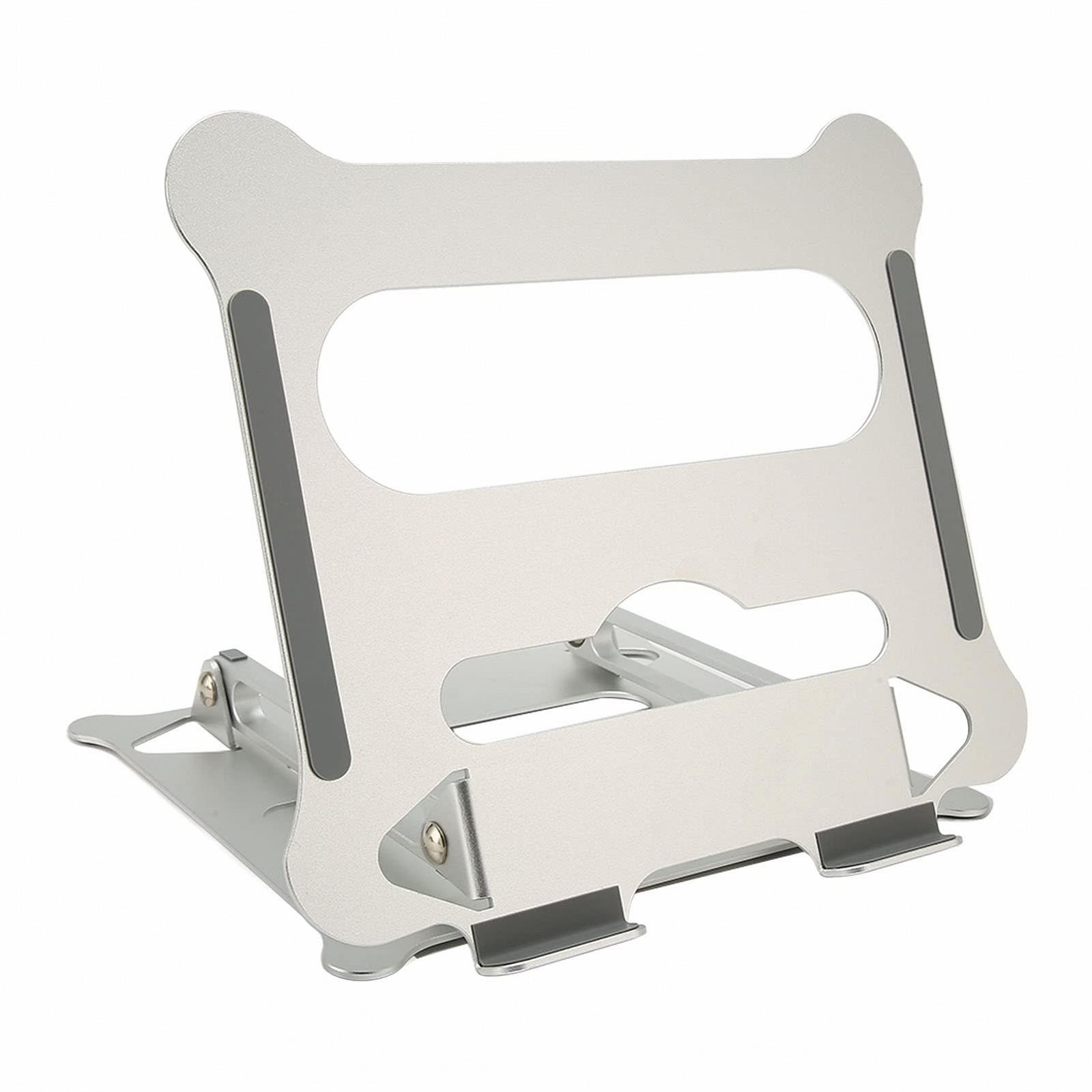 Підставка для ноутбука портативна регульована кут нахилу алюмінієвий сплав охолодження срібляста, фото №8