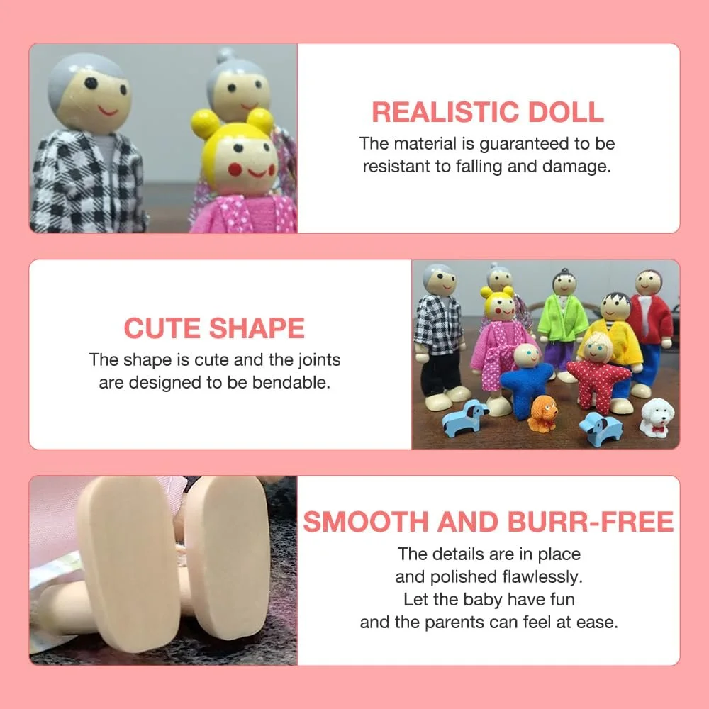 Ляльки для лялькового будиночка Сімейний набір 12 штук, фото №3 Ляльки для лялькового будиночка Сімейний набір 12 штук, фото №3