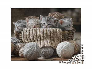 Пазл puzzleYOU Cat Puzzles 2000 элементов "Группа маленьких полосатых котят" synthetic.ua - Фото 1