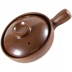 Кастрюля-кокотница керамическая литиевая керамика с крышкой маленькая - Фото 1