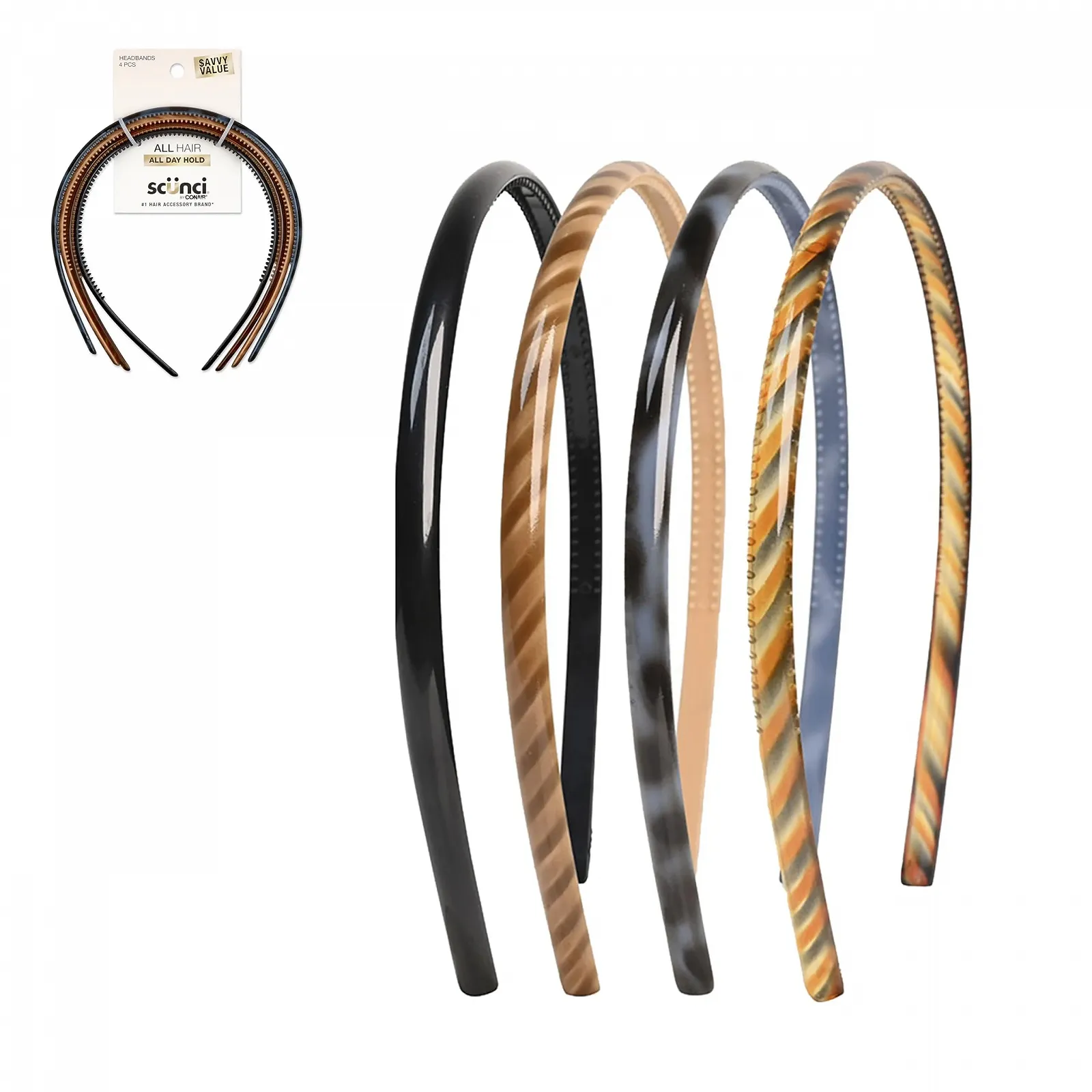 Обруч Scunci 36966 Пластик Набір 4 шт., фото №1