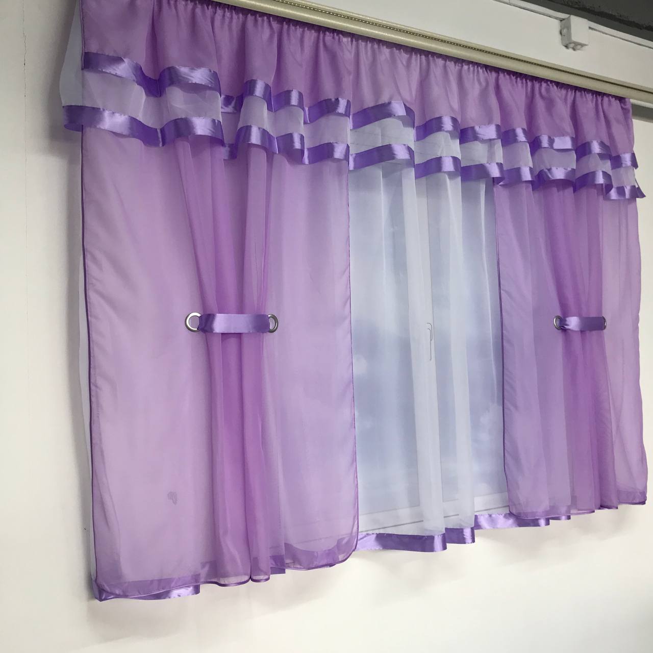 Шифоновая занавеска 400x170 cm ALBO Фиолетовая (KU-144-18), фото №7