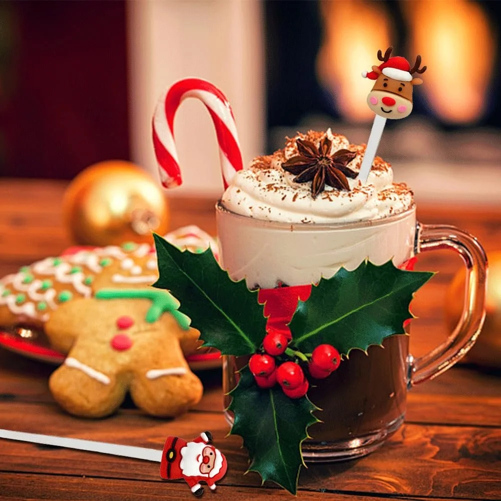 Набір з 6 різдвяних ложок, нержавіюча сталь, різдвяні, фото №5