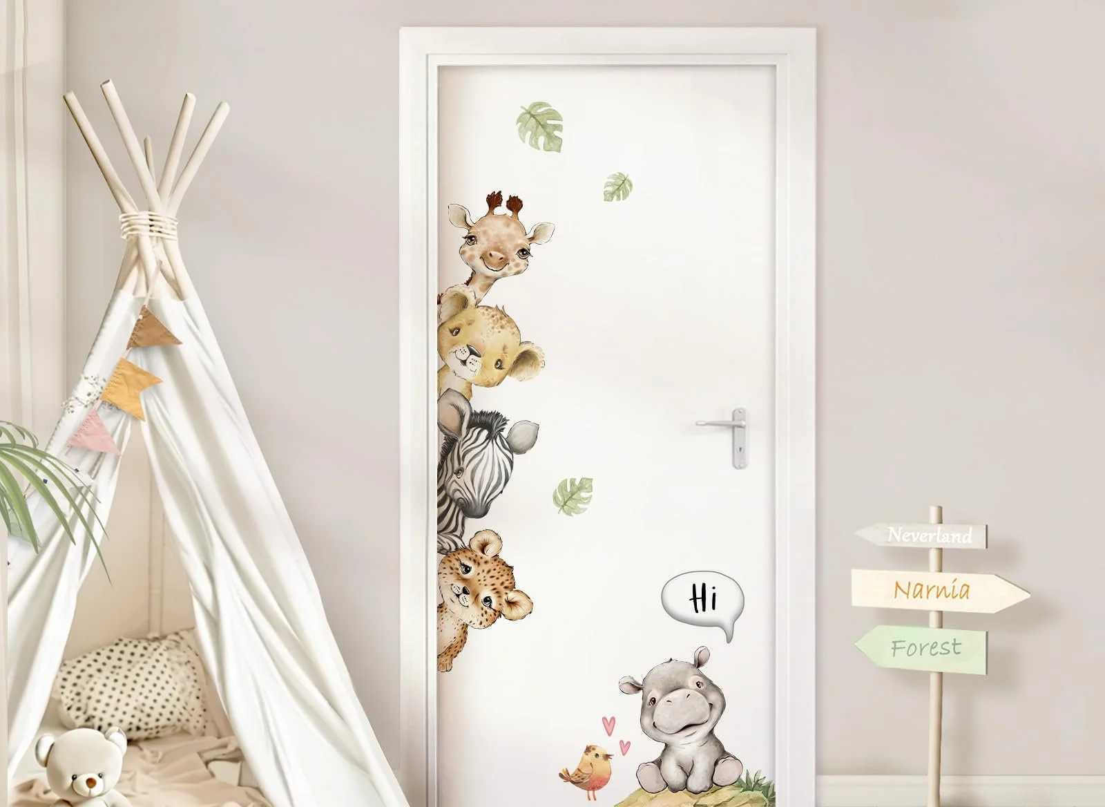 Наклейка на стіну та двері DK1004-8 Forest Animals для дитячої кімнати, фото №2