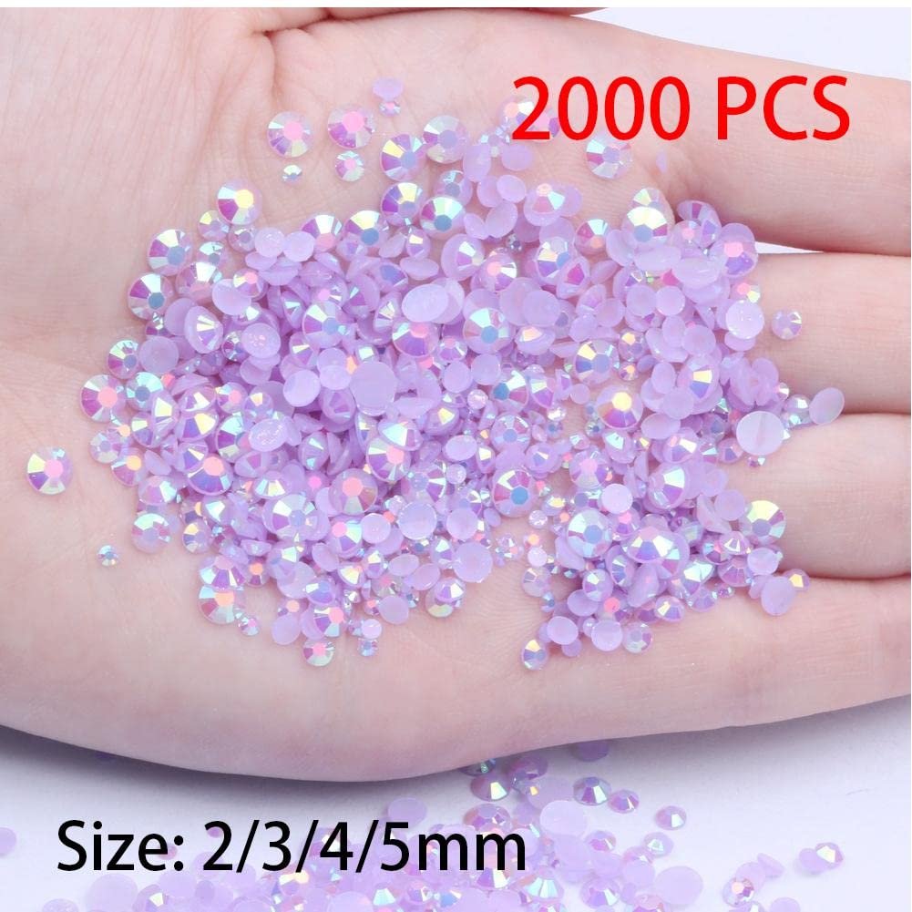Стрази для нігтів 2-5 мм, 2000 шт, кристали, плоска задня частина, фото №6