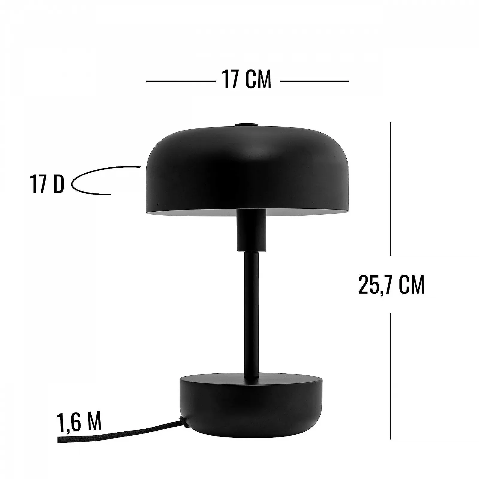 Настільна лампа Dyberg Larsen Haipot Danish Design 17 см G9/9W Black, фото №3