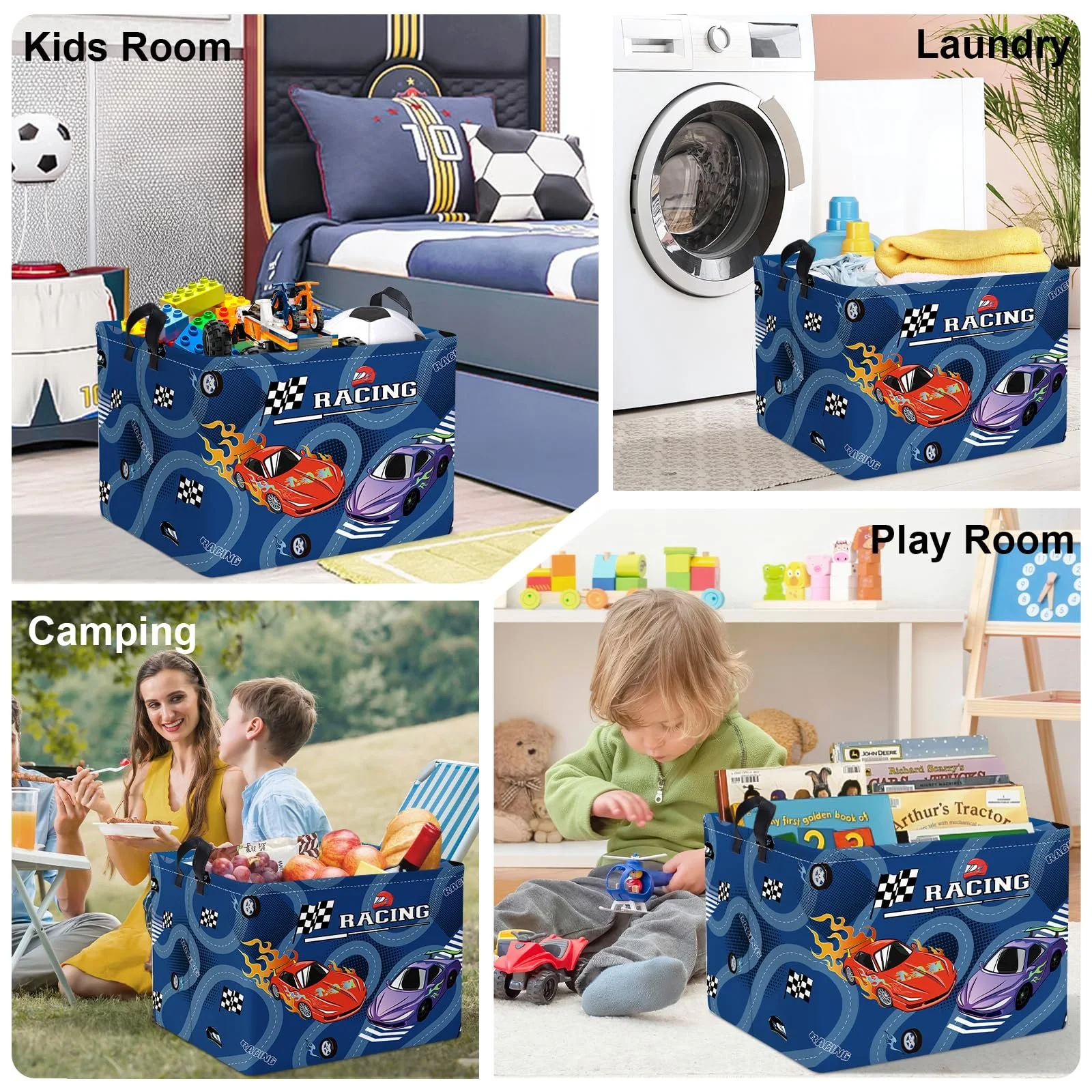 Корзина для игрушек Детская HUUMONSS Гоночная машина, голубой, 36 л, фото №7 Корзина для игрушек Детская HUUMONSS Гоночная машина, голубой, 36 л, фото №7