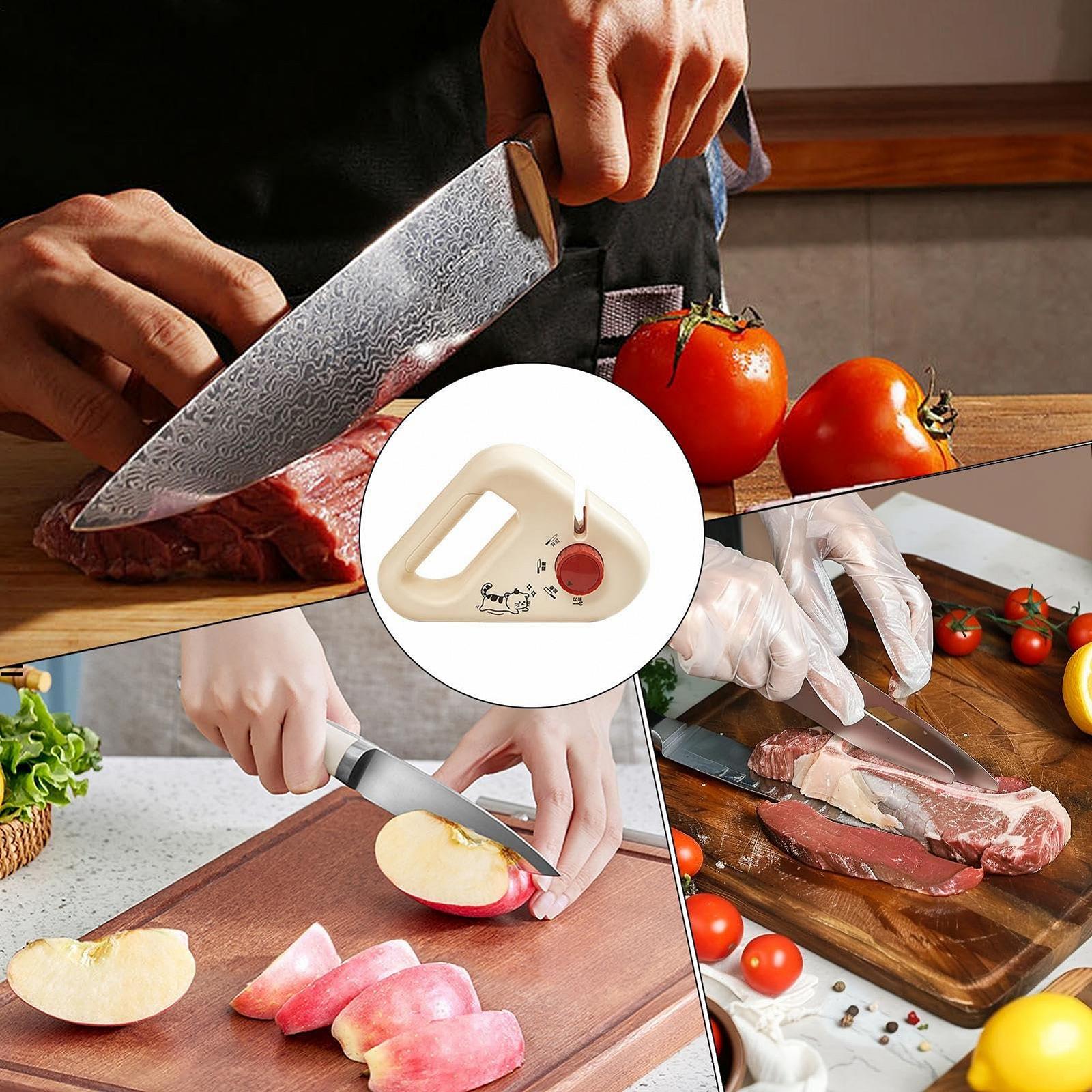 Точилка для ножей Cutter Sharpener ручная 4-в-1 для кухни, дома и бара, фото №5