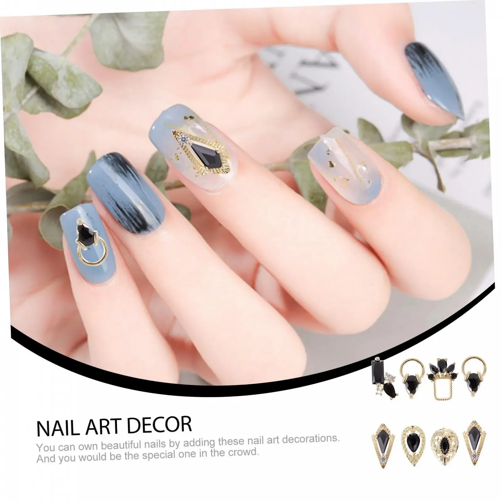 Прикраса для нігтів з чорного циркону, фото №7 Прикраса для нігтів з чорного циркону, фото №7