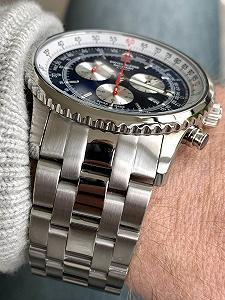 Мужские часы Swiss Alpine Military Хронограф Аналоговый Кварцевый 7078.9135SAM Нержавеющая сталь, сталь/сталь/синий-серебристый synthetic.ua - Фото 1