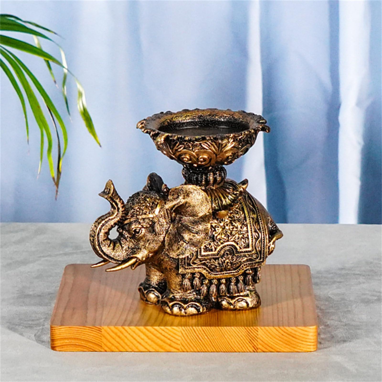 Набор Vintage Embossed Elephant Statue Подсвечники Antique Resin Слонята, фото №6