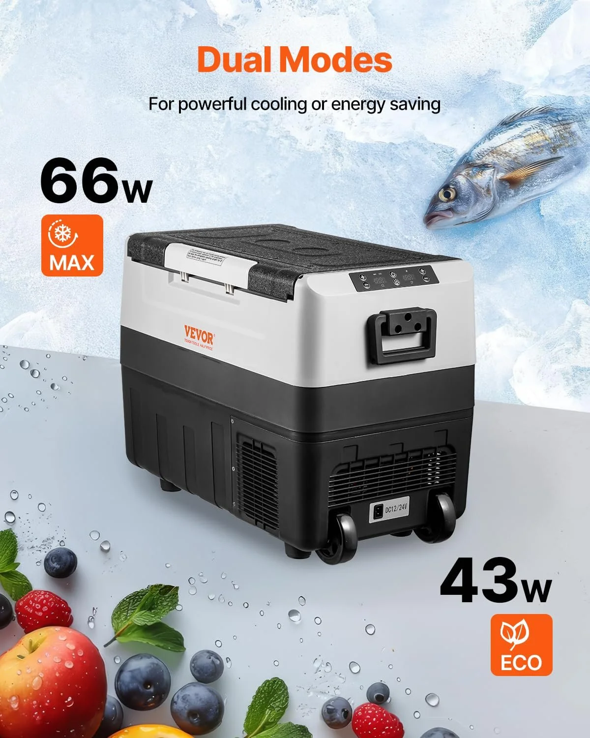 Автомобильный холодильник Vevor Camping Fridge 45 л / 12/24 В / 2 в 1 / 60 Вт, фото №3