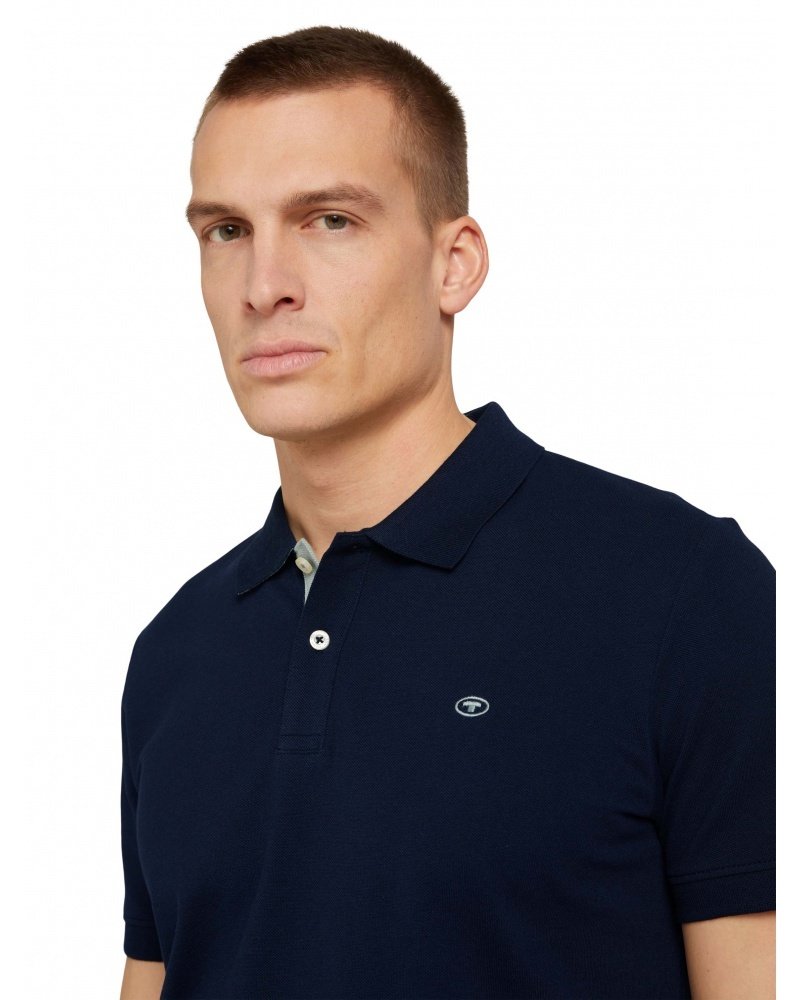 Поло basic polo with contrast 1027713XX1010668 Tom Tailor Темно-синій 2XL, фото №2