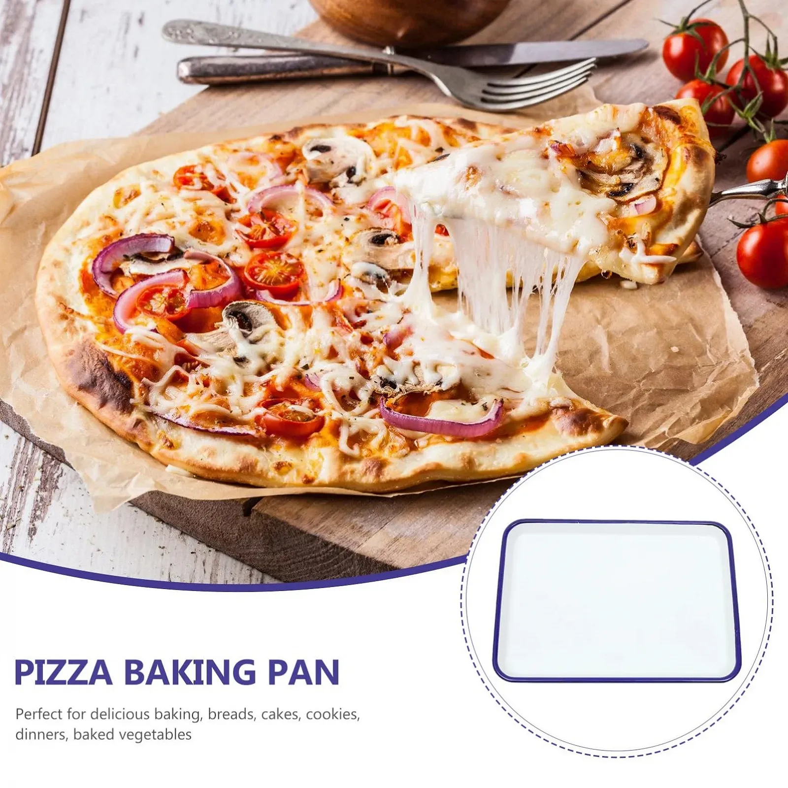 Форма для запекания Toyvian эмалированная прямоугольная термостойкая антипригарная белая, фото №9