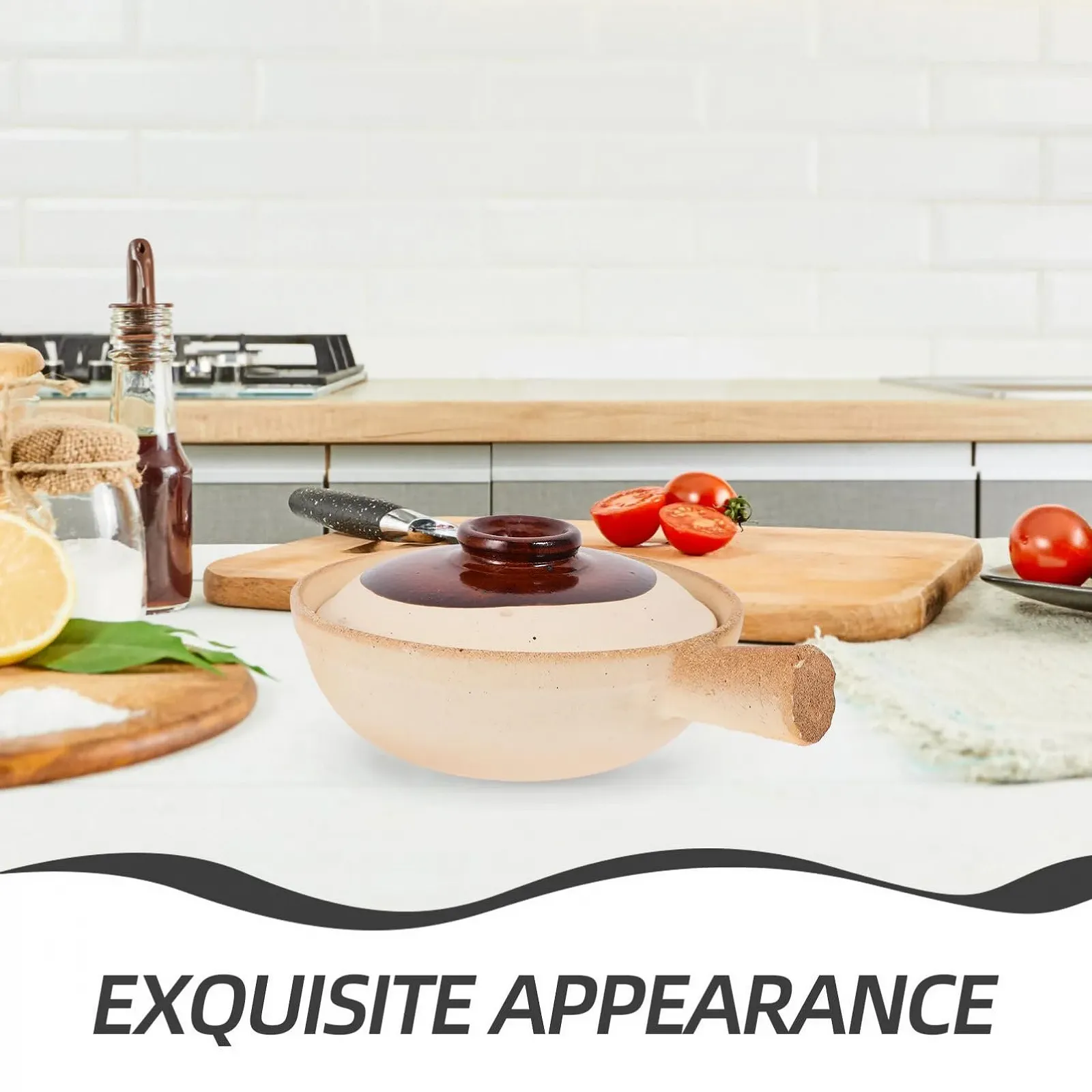 Кастрюля керамическая Garneck с крышкой жаростойкая порционная порционная, фото №5