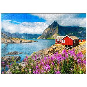 Пазл MyPuzzle MyPuzzle Special Collection Typical Red Fishing Houses in a Harbour on the Lofoten, Norway 1000 элементов Premium - Фото 1