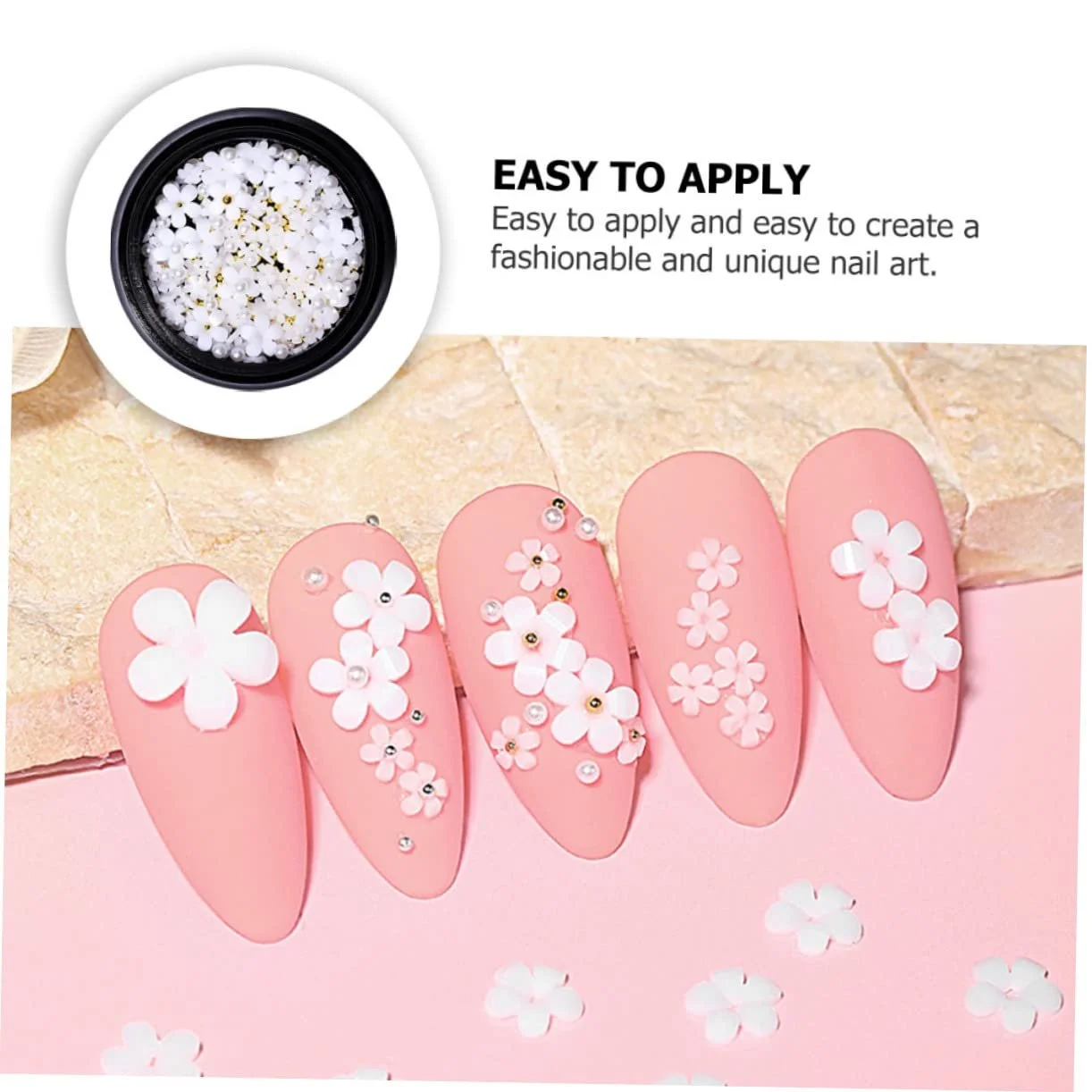 Украшения для ногтей Цветы с пятью лепестками из белой смолы 2 шт, фото №5 Украшения для ногтей Цветы с пятью лепестками из белой смолы 2 шт, фото №5