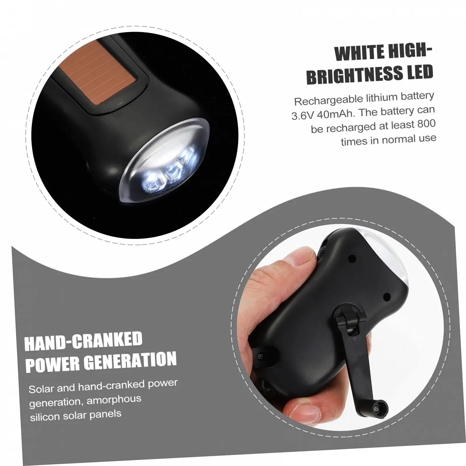 Фонарь UKCOCO Солнечный Ручной LED фонарь для улицы Ручной инструмент для выживания Аварийные фонари Мигающий Перезаряжаемый прибор UV Пластик Черный, фото №5 Фонарь UKCOCO Солнечный Ручной LED фонарь для улицы Ручной инструмент для выживания Аварийные фонари Мигающий Перезаряжаемый прибор UV Пластик Черный, фото №5