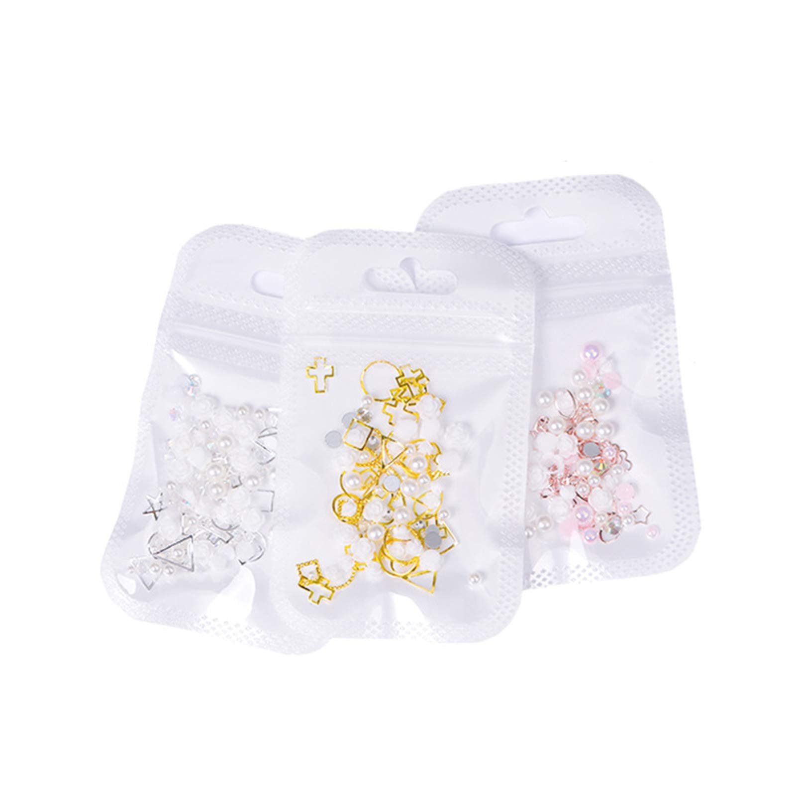 Набор для дизайна ногтей со стразами и жемчугом (3 шт.), фото №1