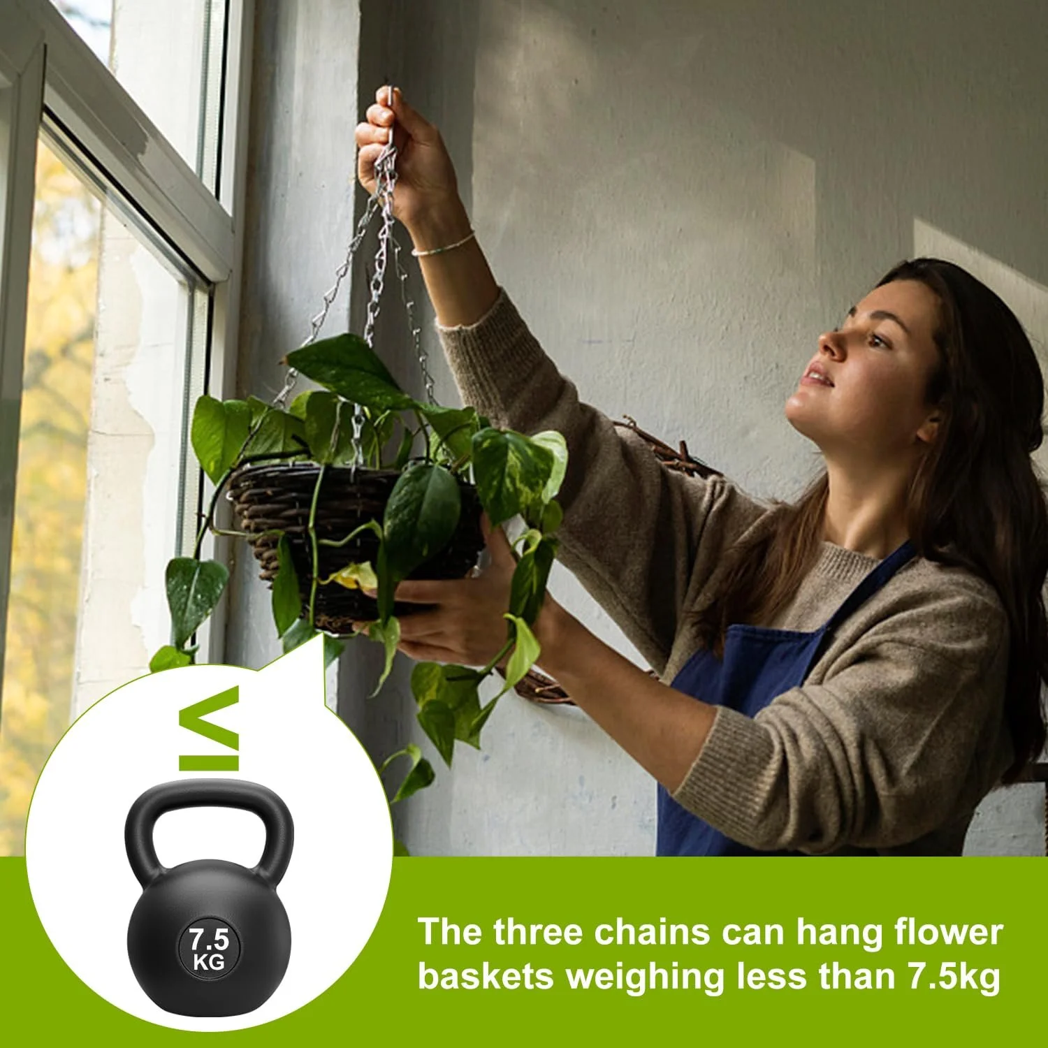 Набор цепочек для подвешивания 9 шт. металлические с крючками Серебристые, фото №3