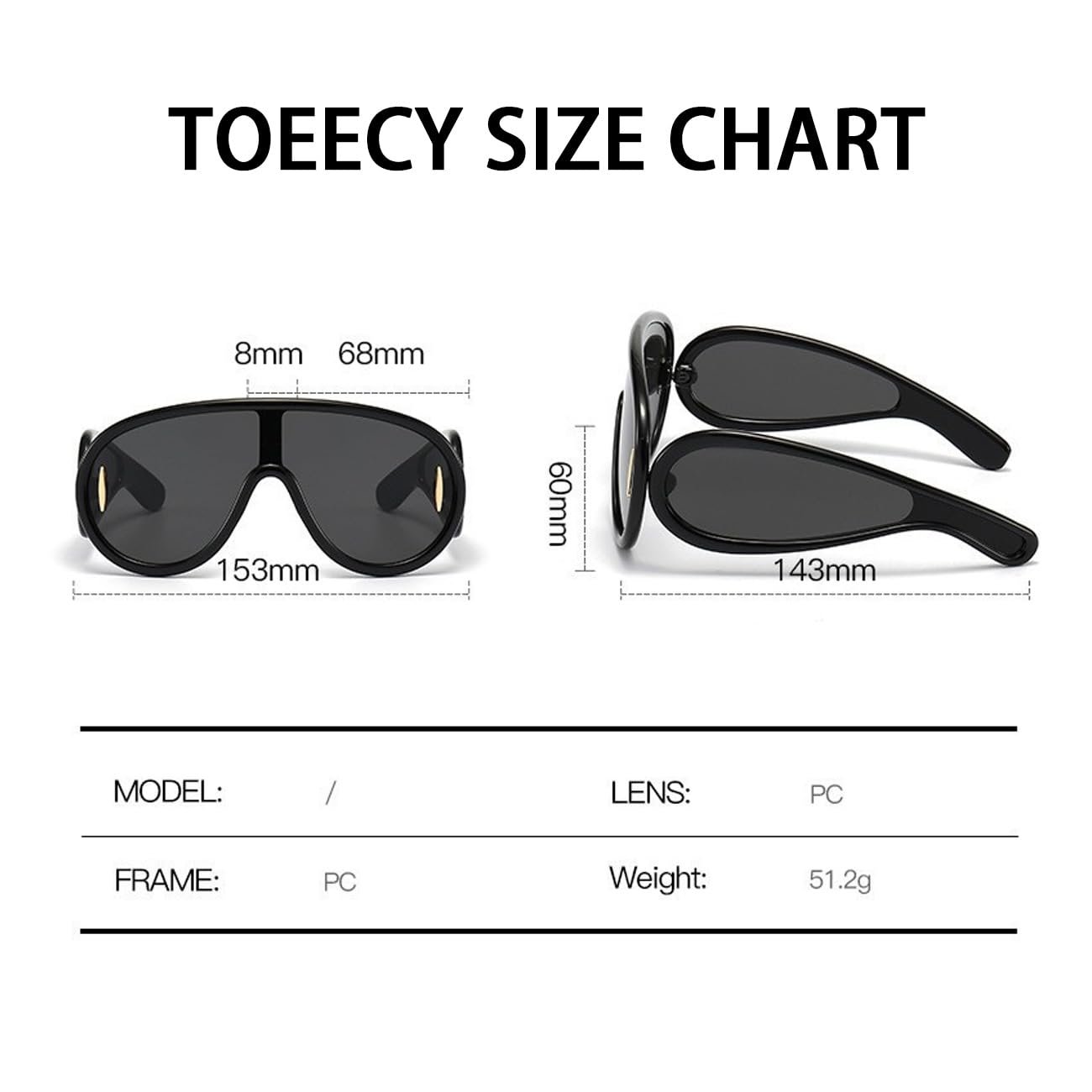 Солнцезащитные очки TOEECY Поляризованные Элегантные Оверсайз UV400, фото №3