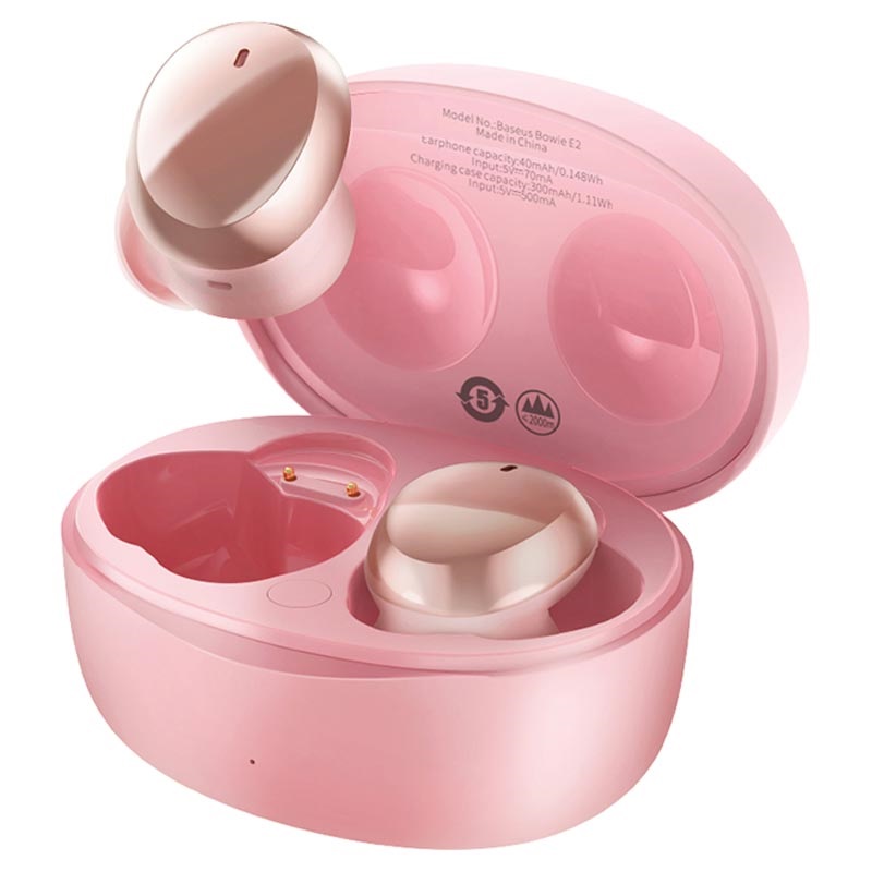 Наушники Baseus E2 True Wireless Earphones Bowie |BT5.2, 40/300mAh, 5H Location OTA NGTW090001 pink, фото №2