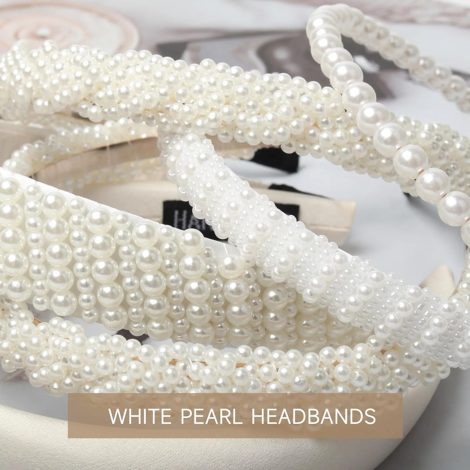 Набір з 5 жіночих обручів для волосся зі штучними перлами, фото №6