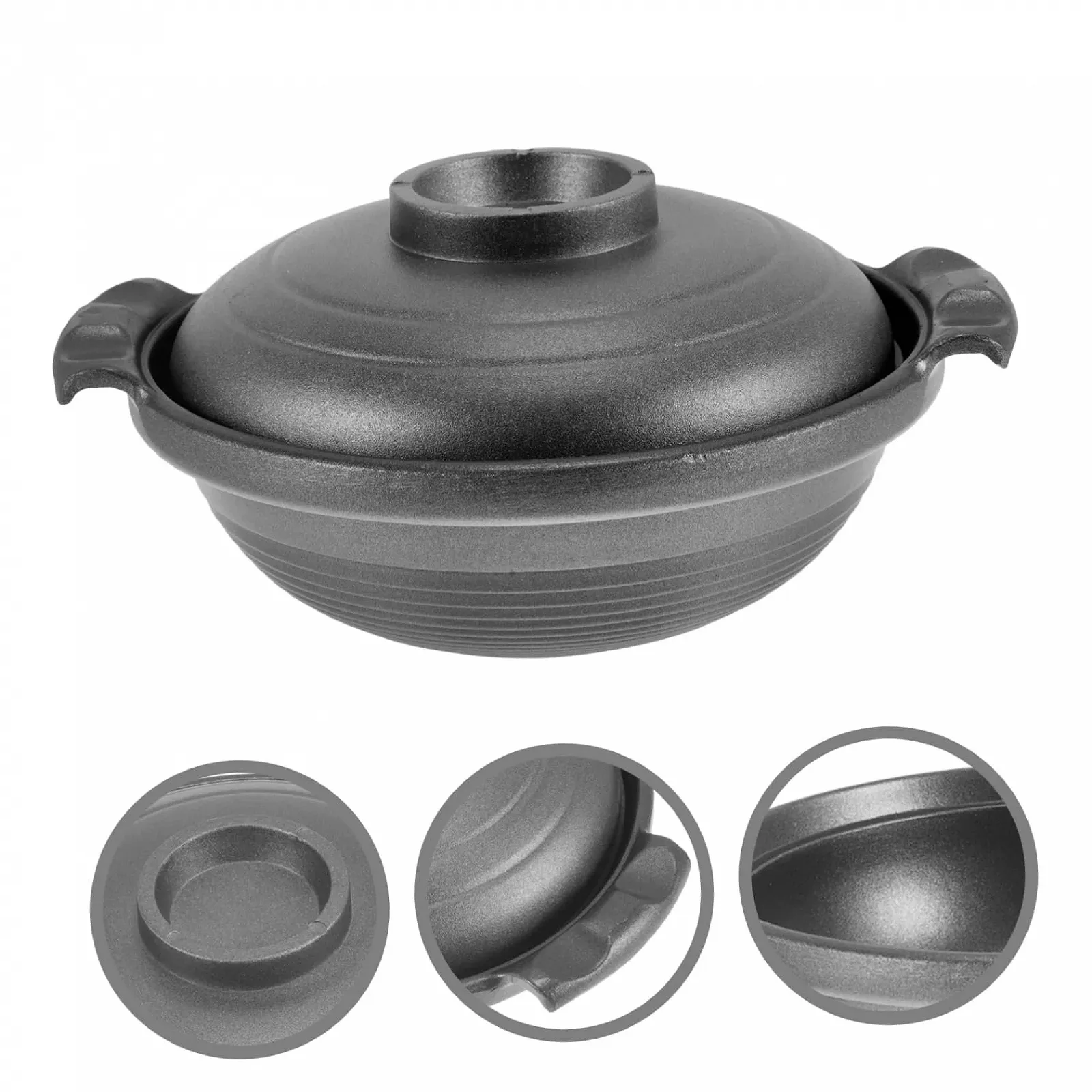 Кастрюля-горшок GLEAVI керамическая термостойкая с двумя ручками, фото №9