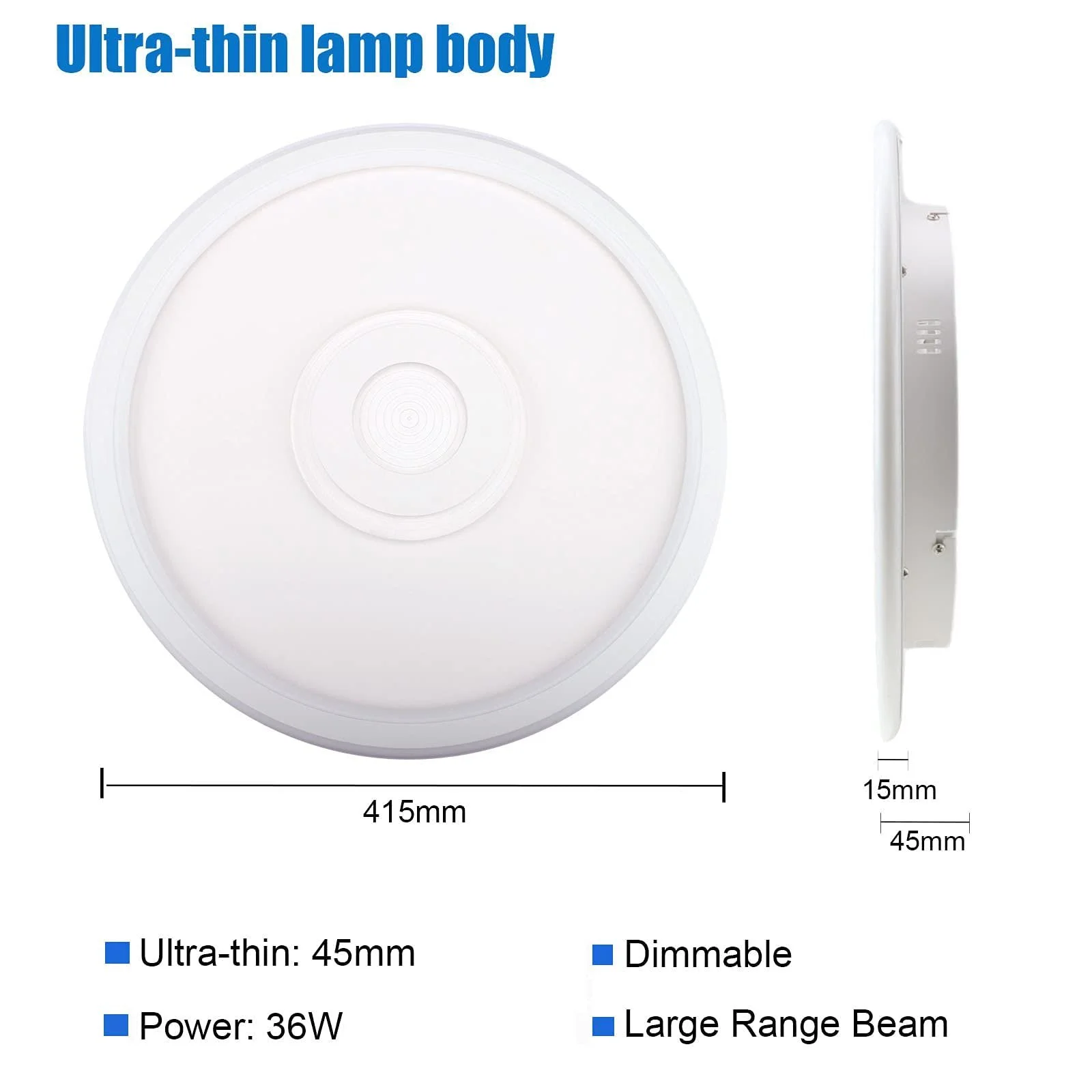 Світильник BLMYL LED Круглий 36 Вт 415 мм Білий 3000K - 6000K з Пультом Дистанційного Керування, фото №5