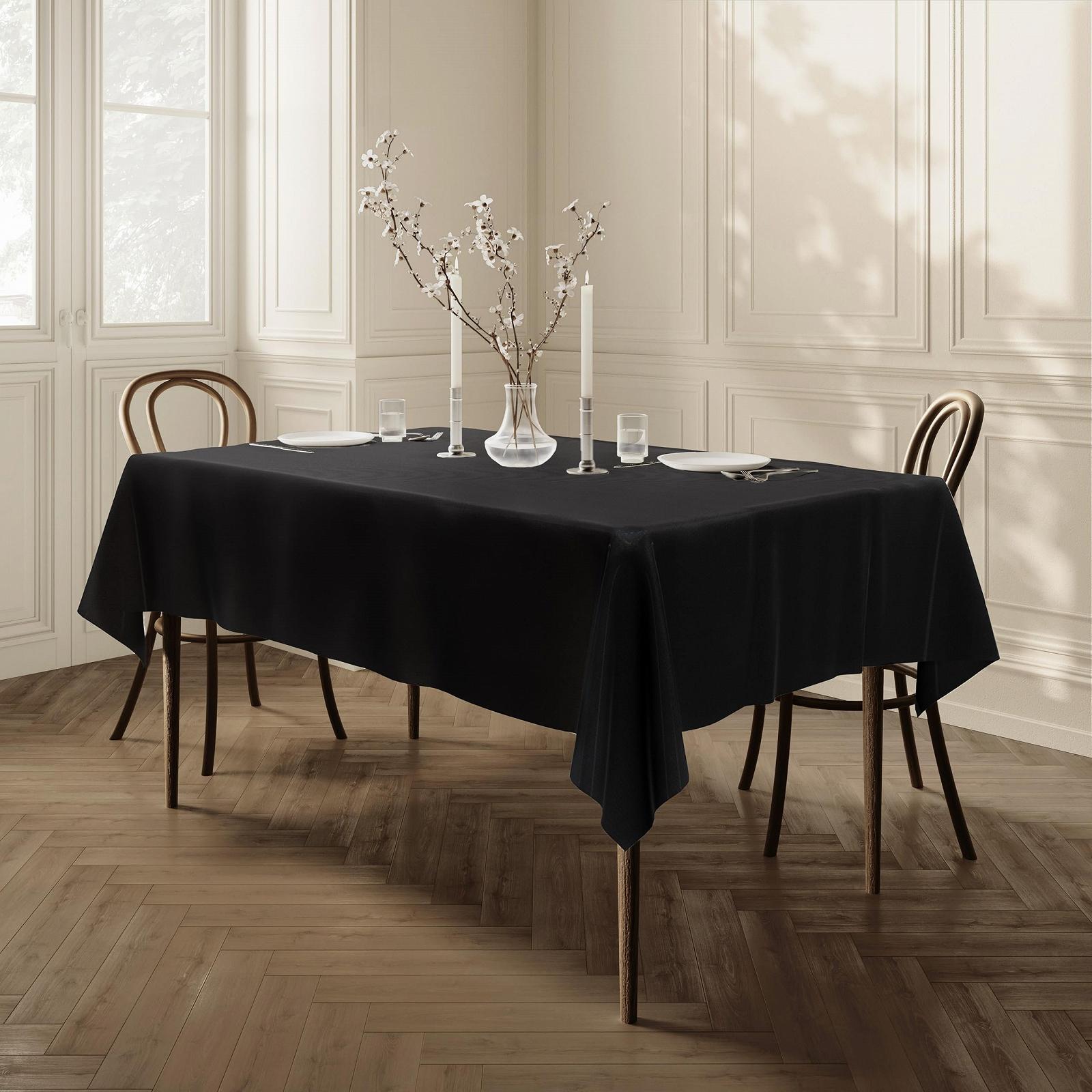 Скатертина Home Direct тканинна прямокутна чорна 100 x 140 см 39 x 55 дюймів, фото №3