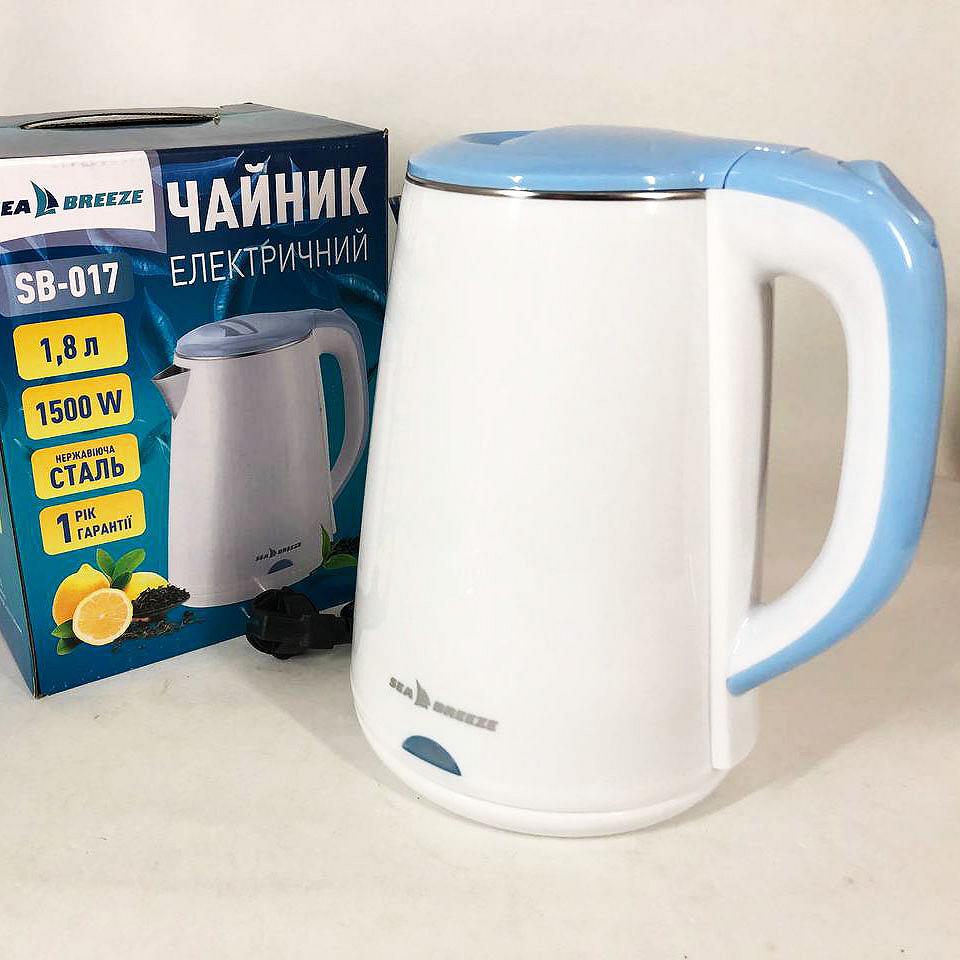 Электрочайник SeaBreeze SB-017 / 1,8 Л стильный электрический чайник електро, фото №1