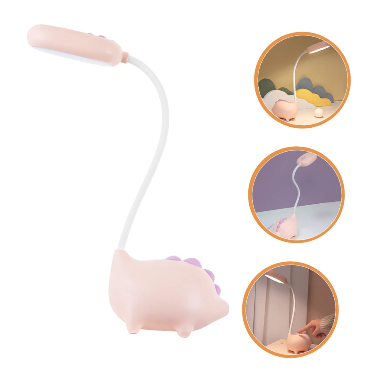 Лампа HEMOTON Dinosaur Настільна Нічна з гнучкою шийкою USB заряджанням LED, фото №6