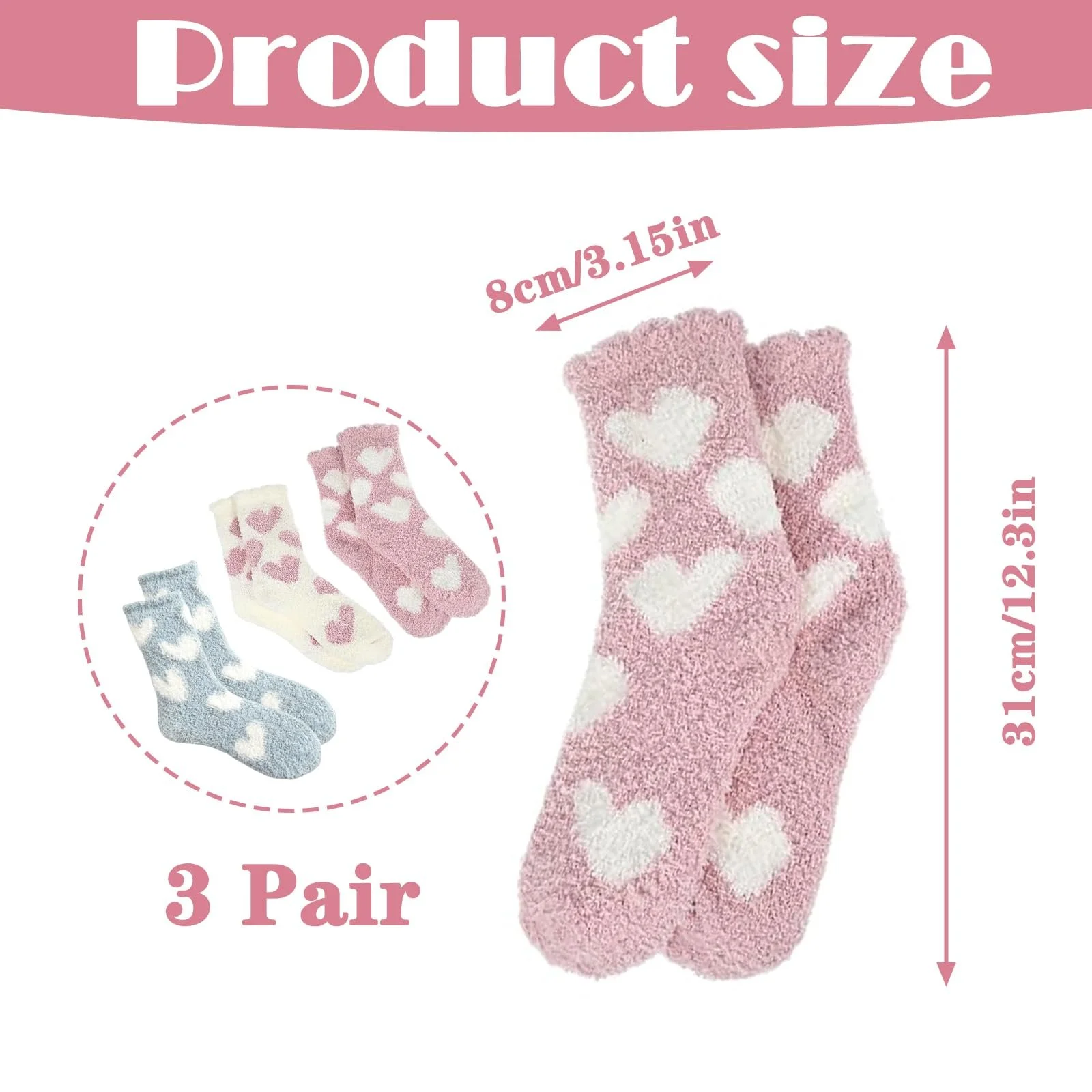 Зимові шкарпетки (3 пари) Пухнасті шкарпетки для жінок, 35-38, фото №2