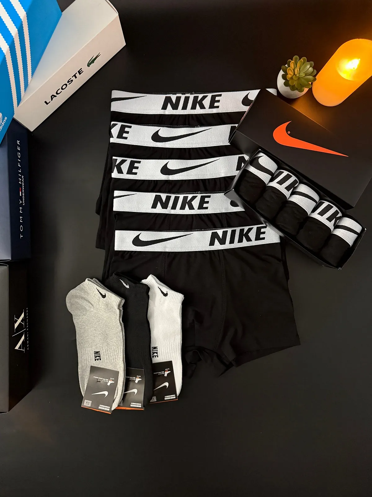 Чоловічі труси боксери Nike чорні Найк, фото №4