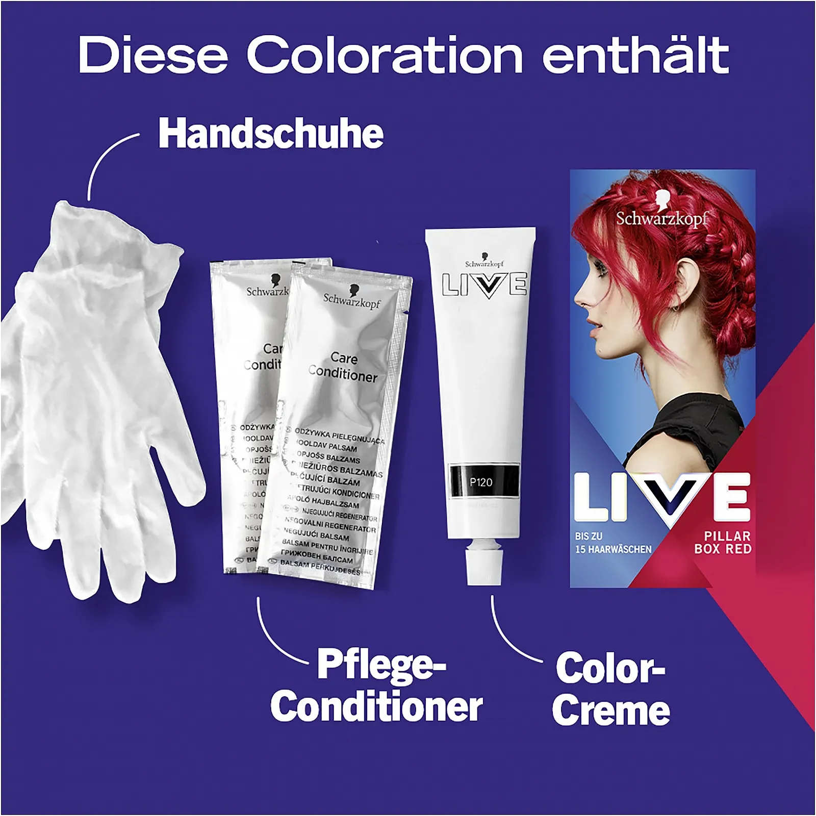 Напівперманентна фарба для волосся Schwarzkopf LIVE Ultra Brights 092 Pillar Box Red (142 мл), фото №5 Напівперманентна фарба для волосся Schwarzkopf LIVE Ultra Brights 092 Pillar Box Red (142 мл), фото №5