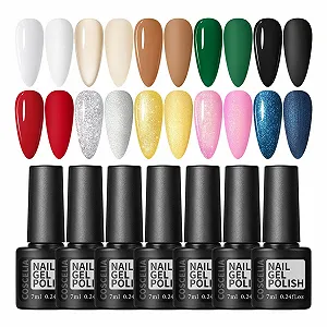 Гель-лак COSCELIA, набор, 10 цветов, розовый, красный, белый, черный, телесный - Фото 1