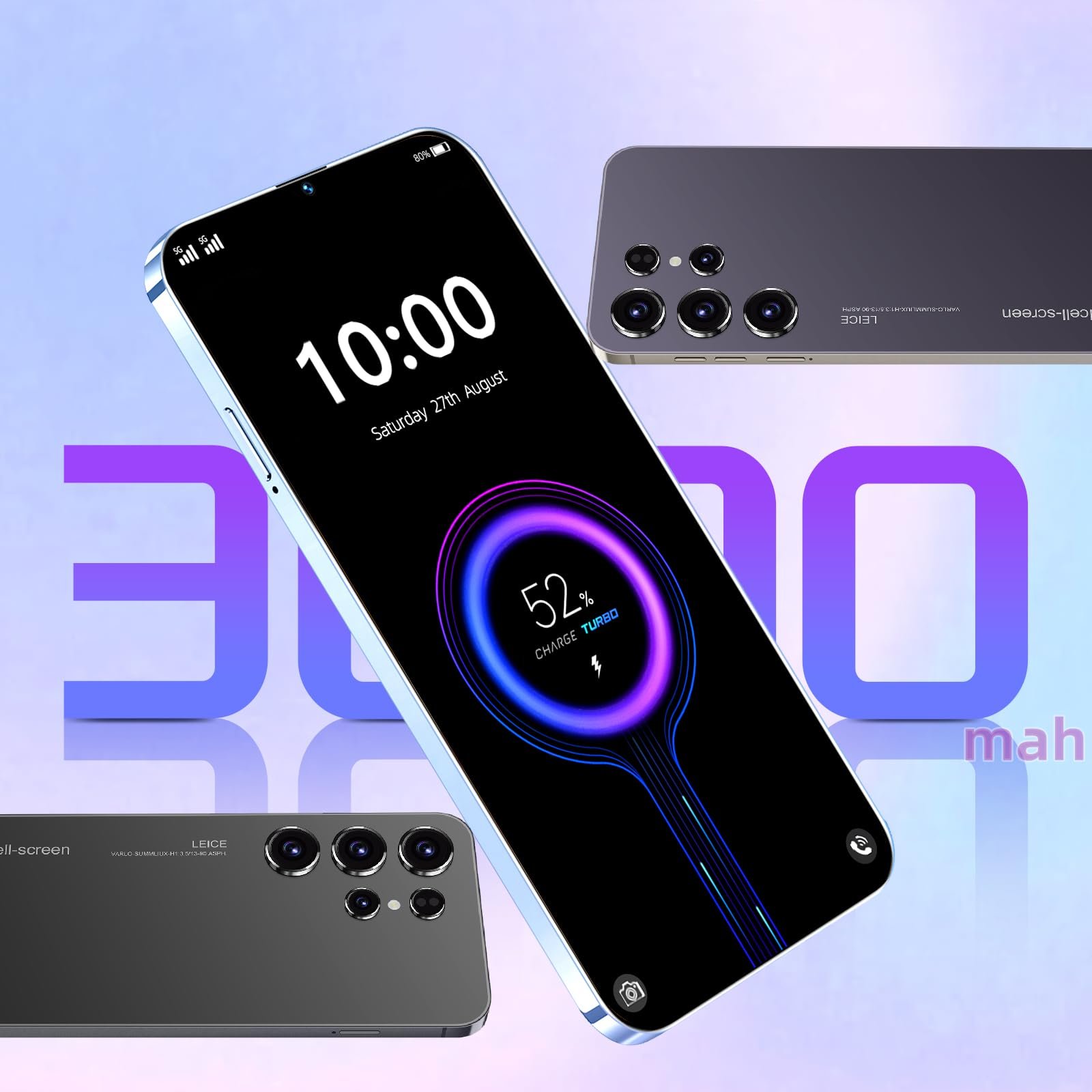 Смартфон Android Phone 6.3 дюйма 4G LTE Dual Cameras 2 GB RAM 16 GB ROM Expandable 128 GB Dual SIM Cards Suitable for beginners Black, фото №7
