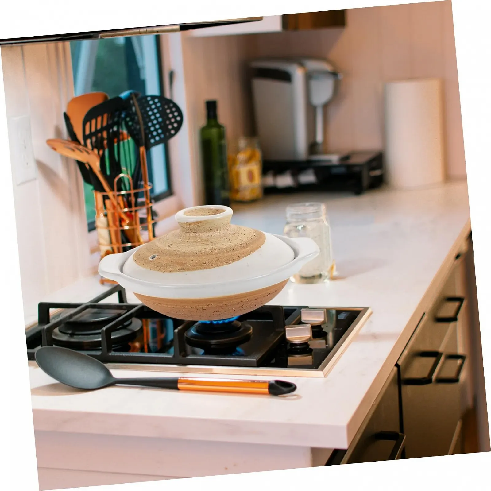 Керамічна каструля термостійка глиняна для рису та курки антипригарна японський стиль, фото №6