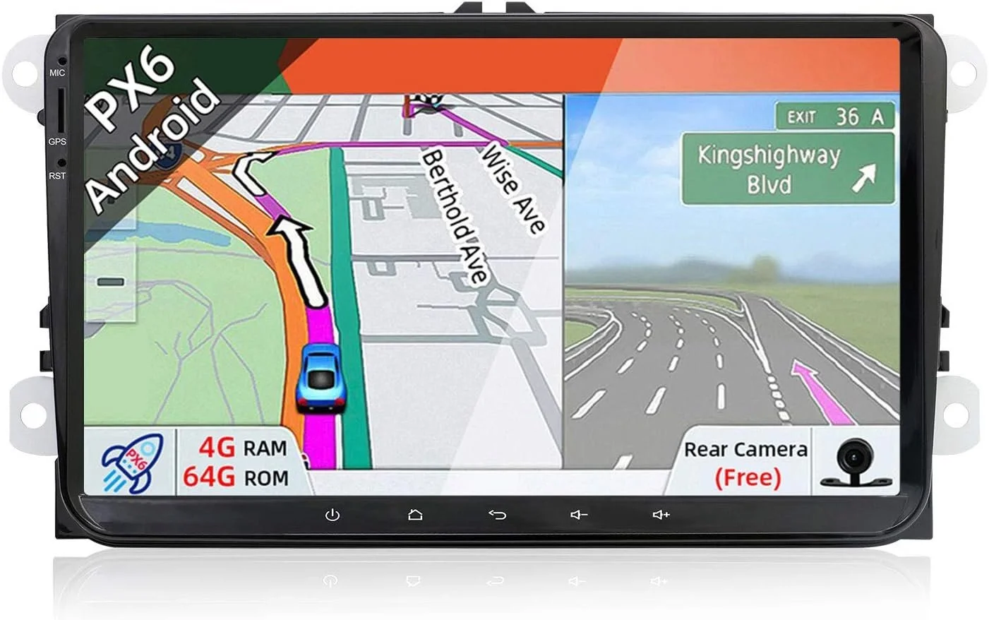 Штатная автомагнитола JOYX PX6 для VW Golf/Skoda/Seat/Polo / 9" / Сенсорная / 4/64Гб / Android 11 / Bluetooth / WI-FI / GPS / USB, фото №1