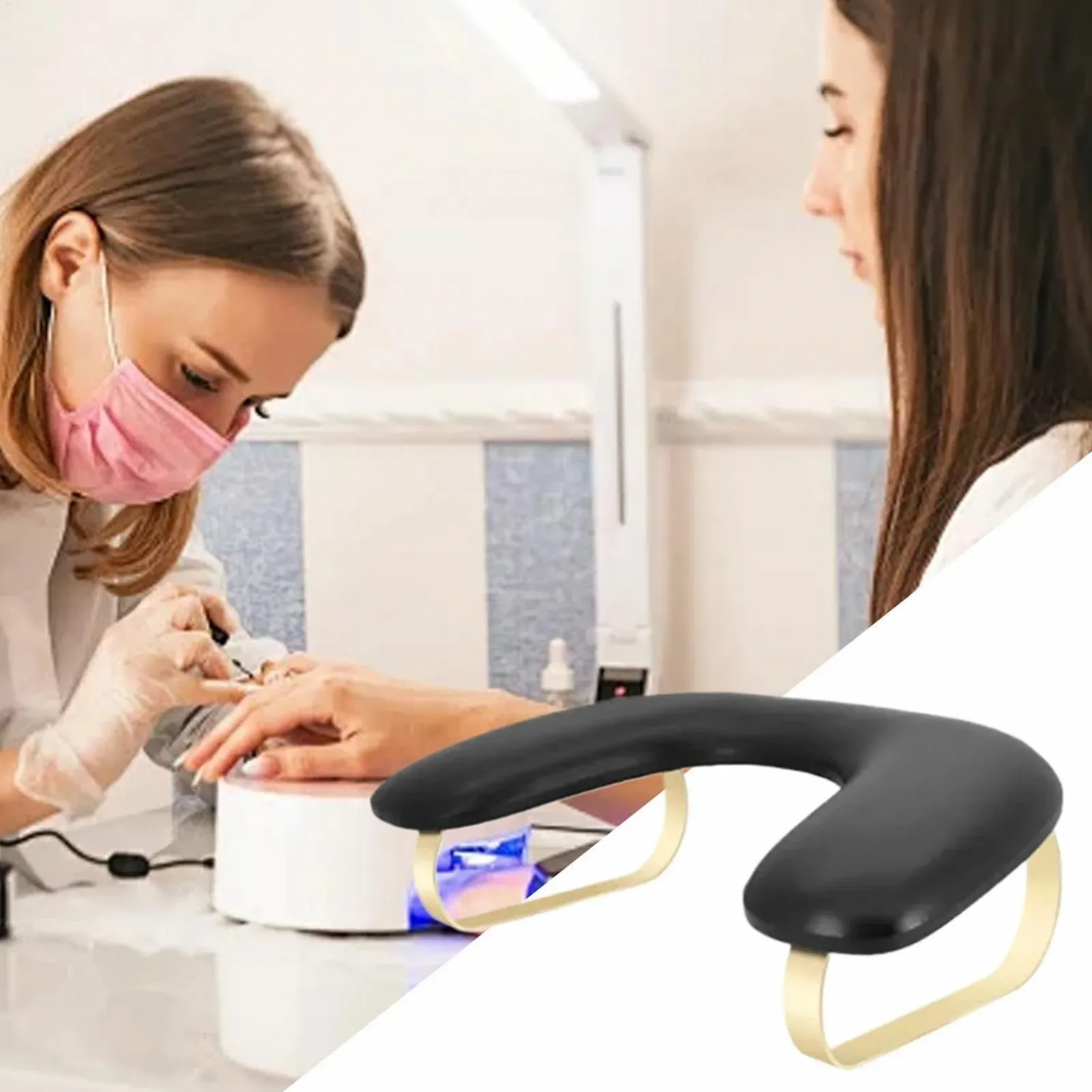 Подставка под руку для маникюра U-образная Подушка для рук из искусственной кожи, фото №6