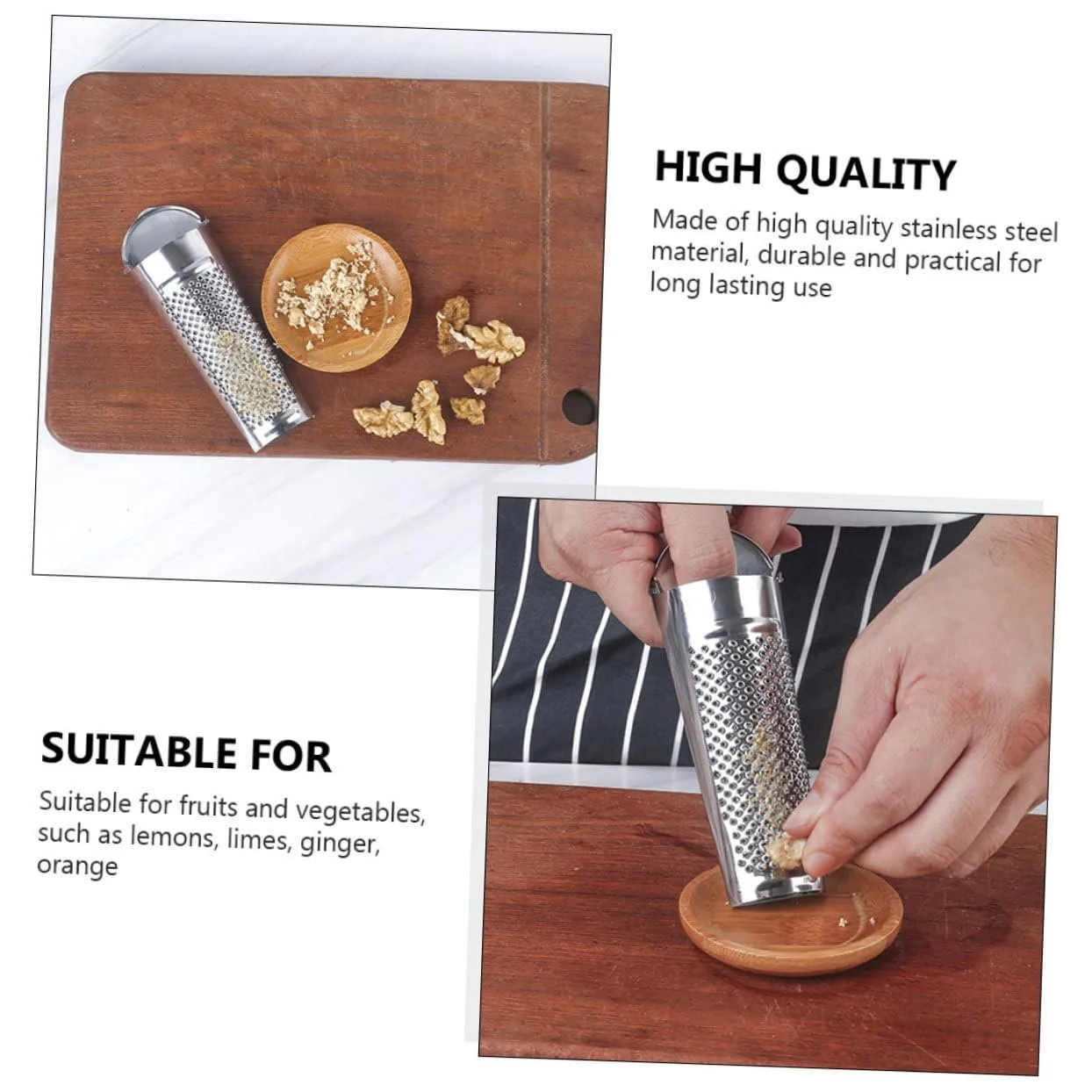 Терка VALICLUD 2 шт. Подрібнювач імбиру з нержавіючої сталі з петлею для підвішування, фото №3 Терка VALICLUD 2 шт. Подрібнювач імбиру з нержавіючої сталі з петлею для підвішування, фото №3