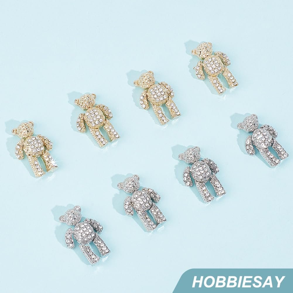 Прикраси для нігтів Ведмідь. Золотий, Платиновий, фото №4